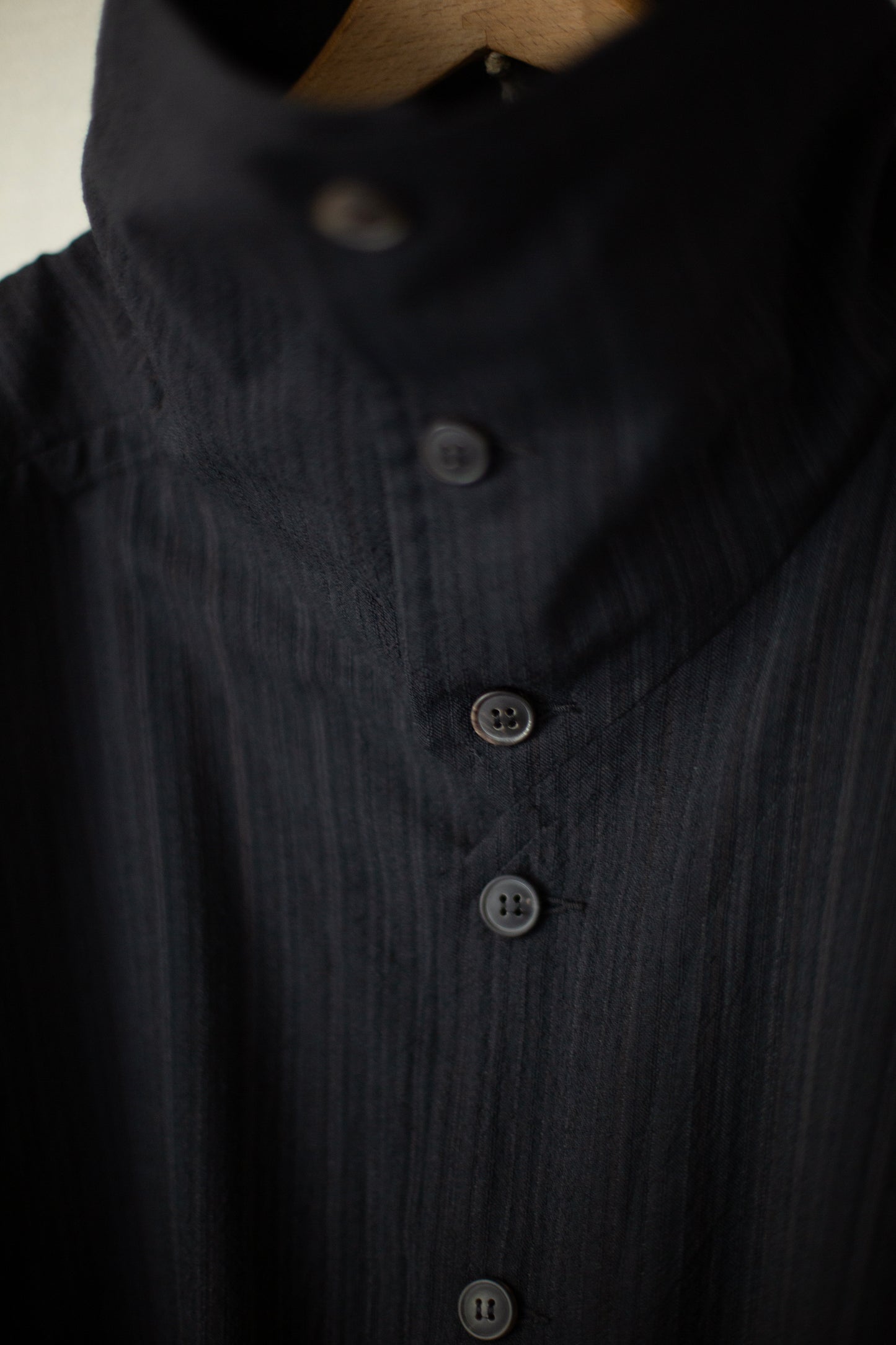 SHIRT#110 - MEDIUM SEERSUCKER DARK STRIPED