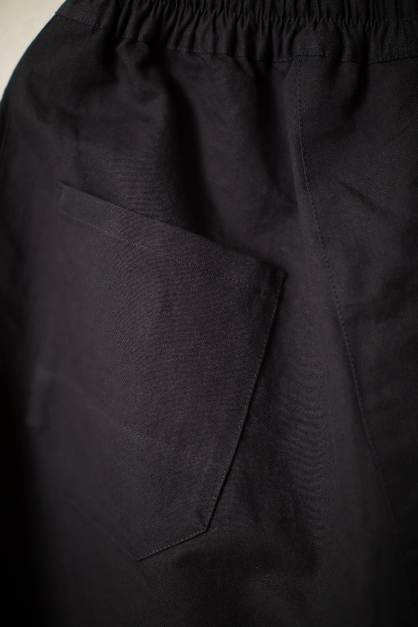 TROUSERS#91 - COTTON PAPER FINE TWILL BLACK
