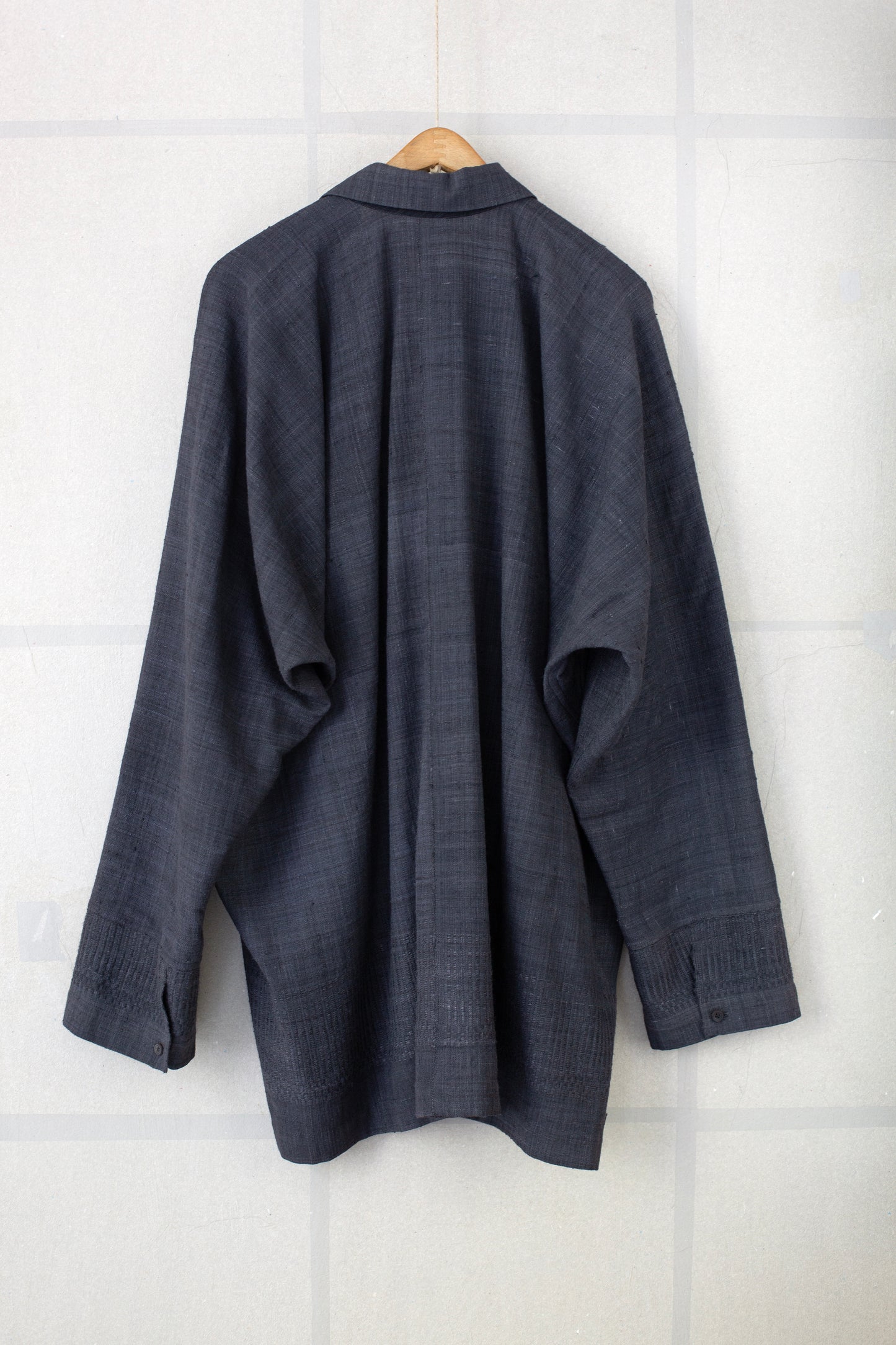 SHIRT#112 - HANDWOVEN ERI SILK FERMENTED IRON OXIDE + MYROBALAN