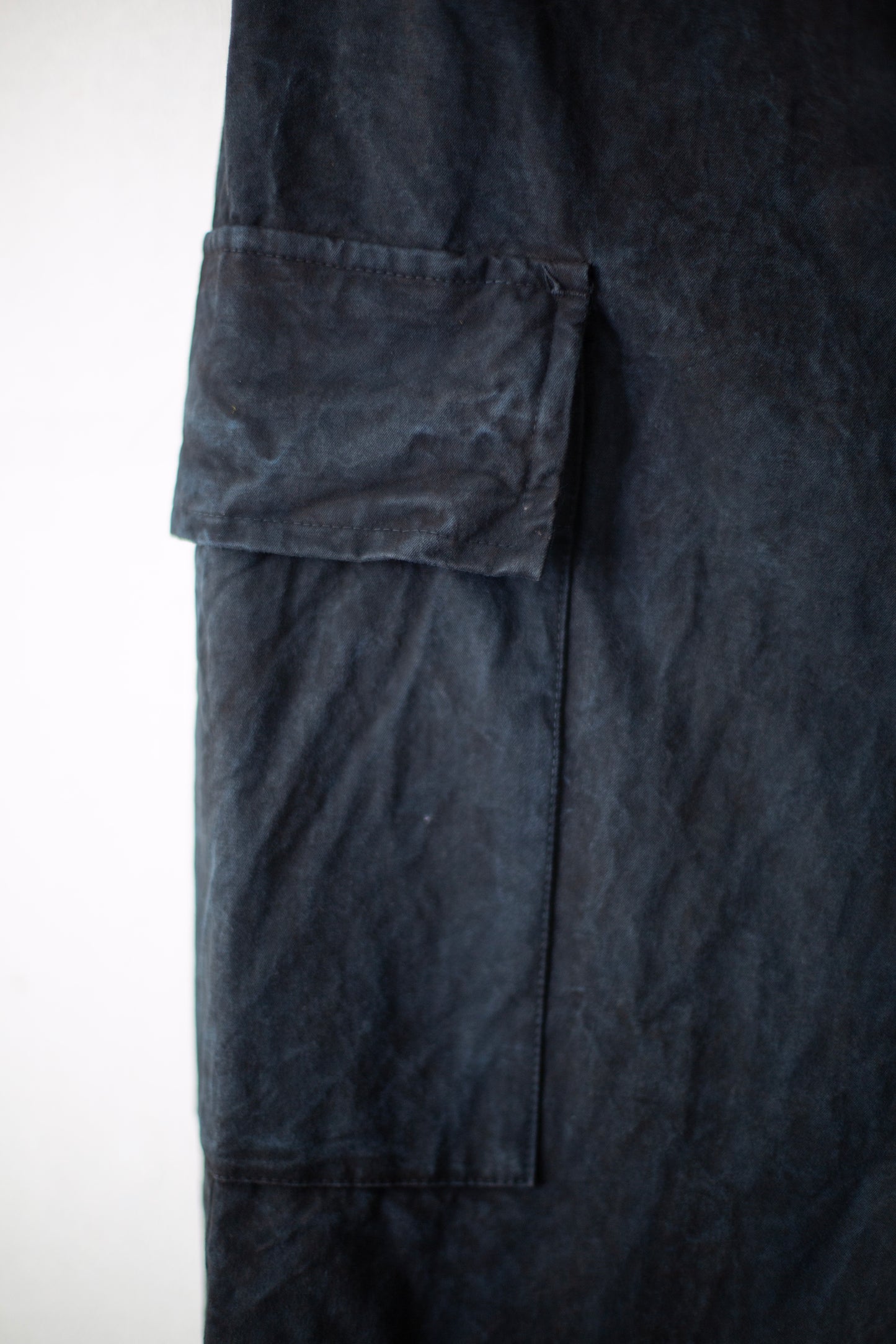 Double Knee Cargo Pants - Heavy Weight in Indigo & Sumi Natural Dye