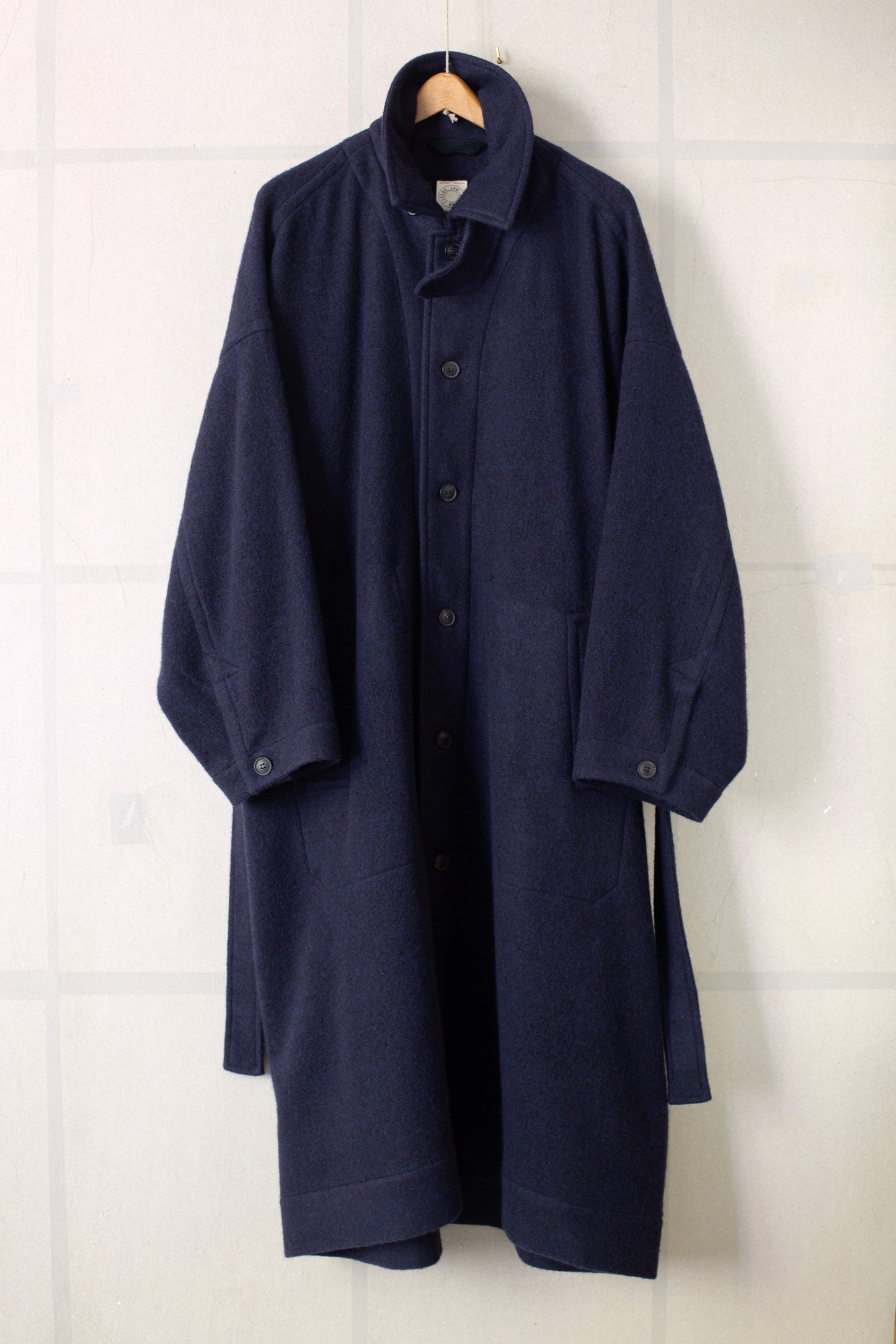 COAT#34 - BRUSHED ALPACA WOOL MIDNIGHT