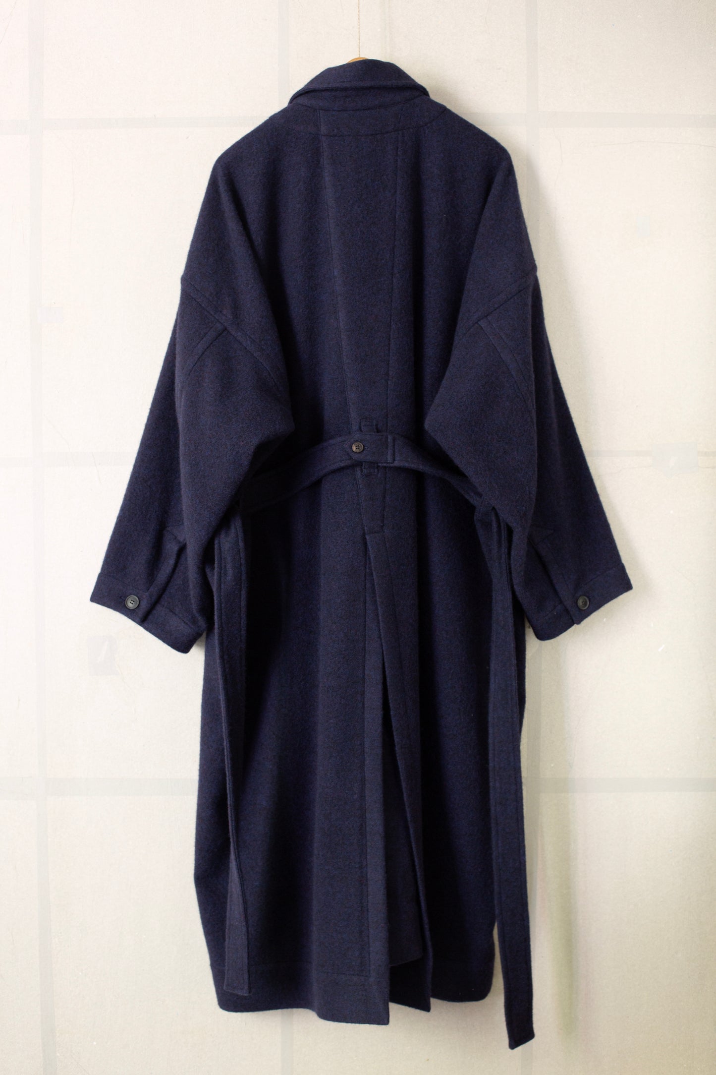 COAT#34 - BRUSHED ALPACA WOOL MIDNIGHT