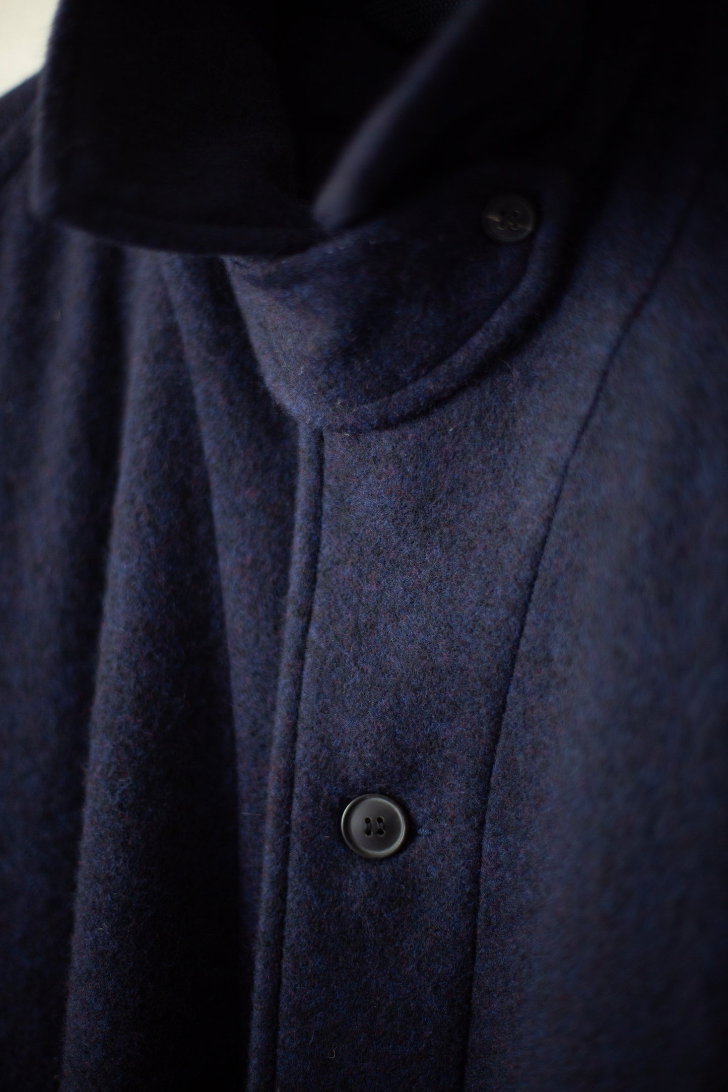 COAT#34 - BRUSHED ALPACA WOOL MIDNIGHT