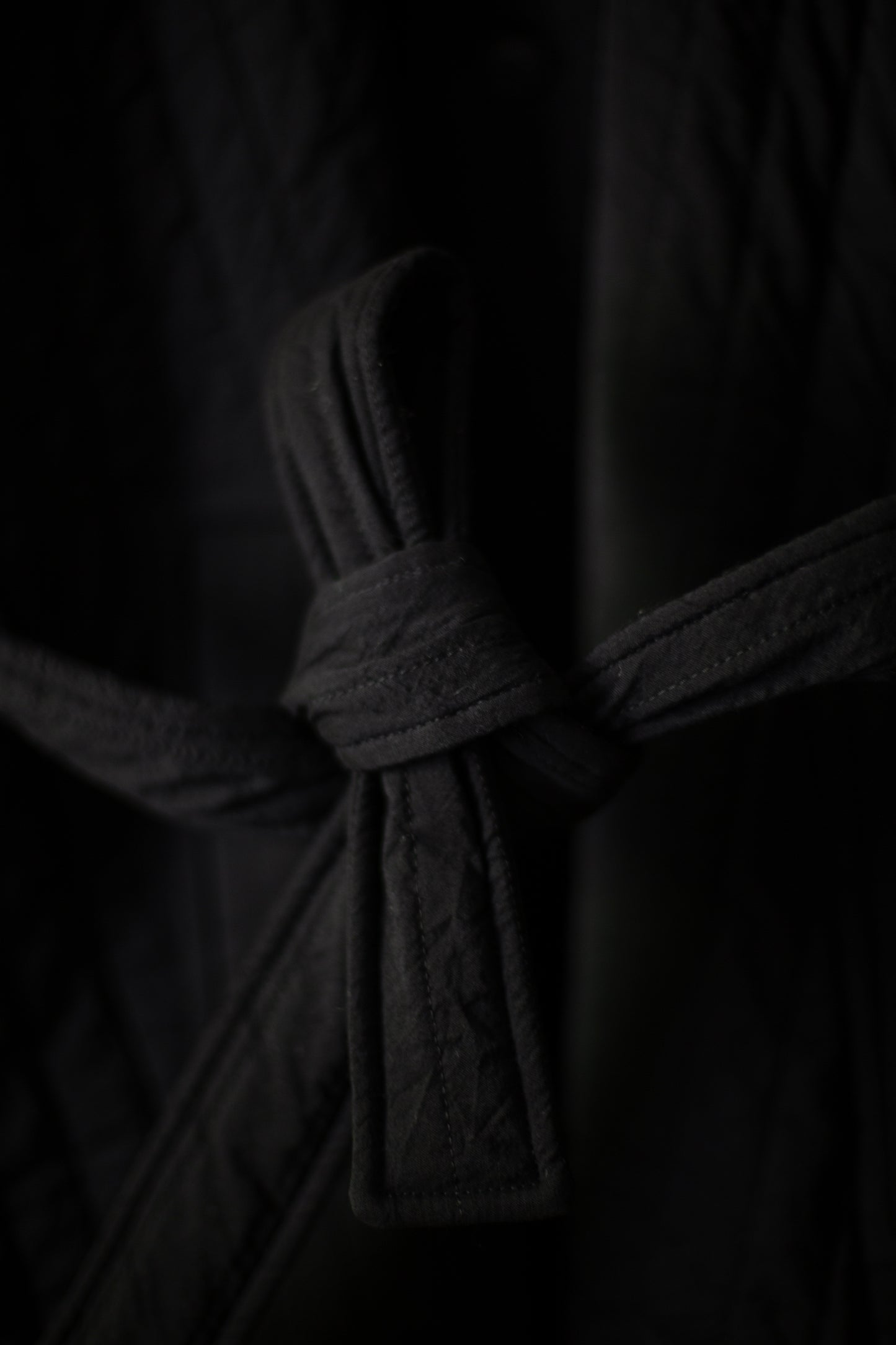 COAT#34 - WOOL SILK CLOTH PADDED DEEP BLACK