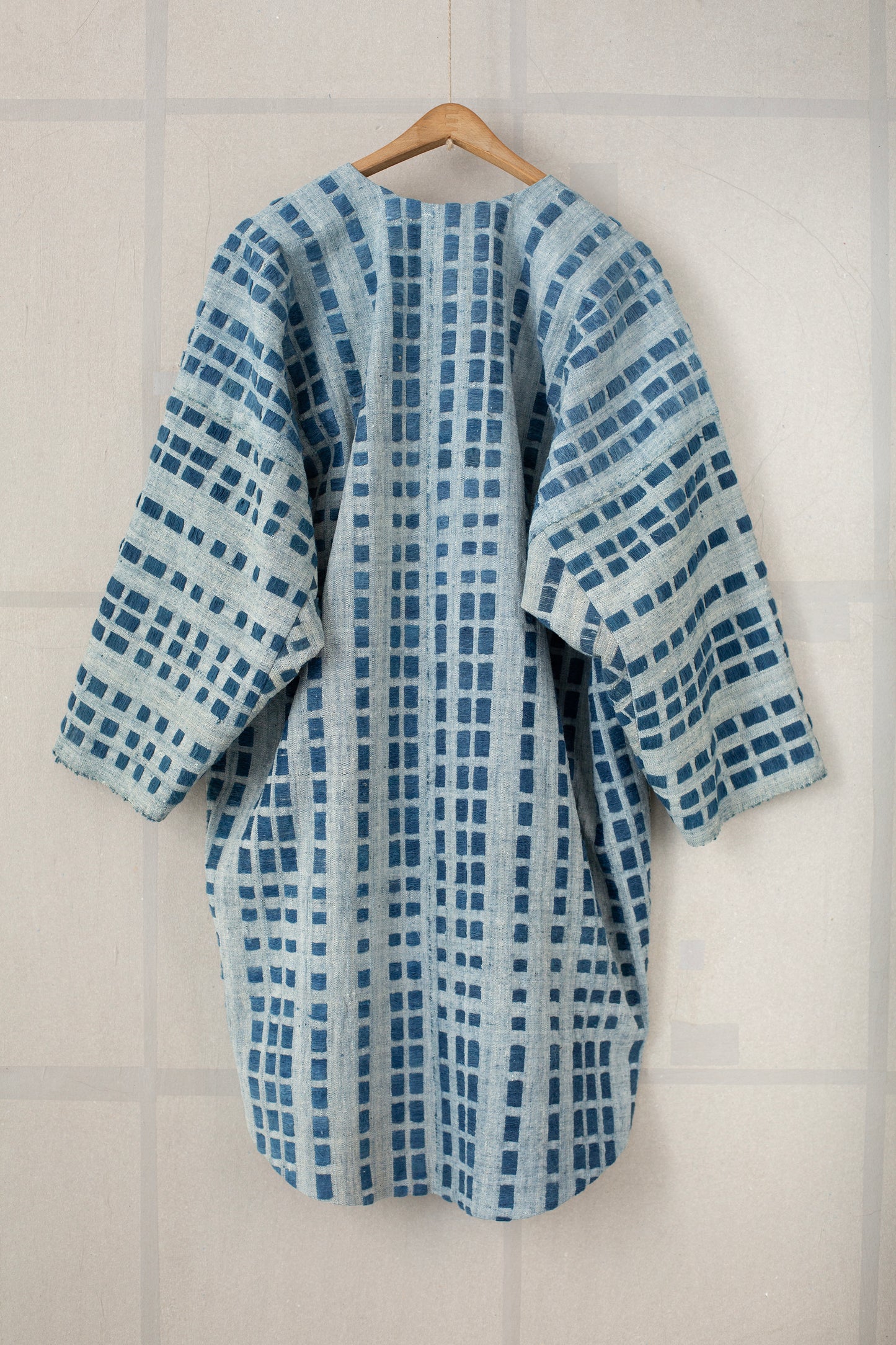 SHIRT#109 - HANDWOVEN INDIGO DASHES