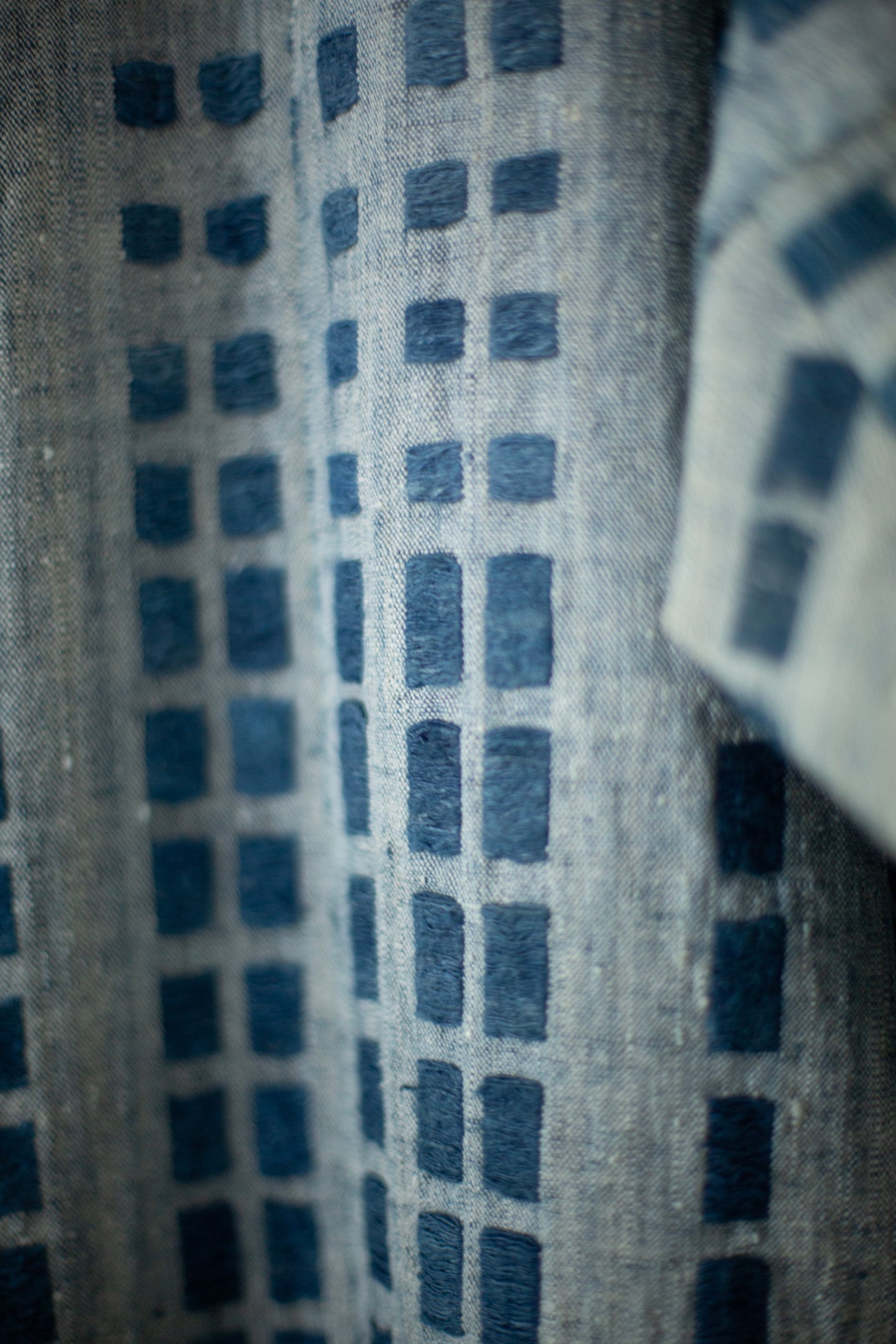 SHIRT#109 - HANDWOVEN INDIGO DASHES