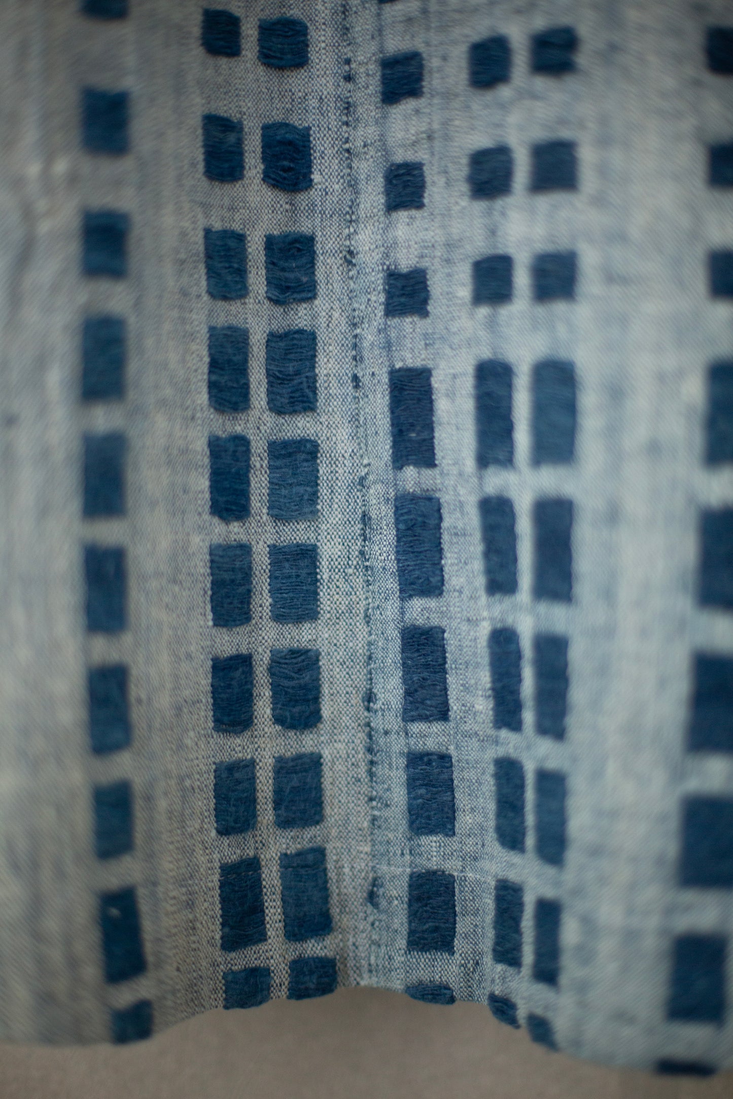 SHIRT#109 - HANDWOVEN INDIGO DASHES