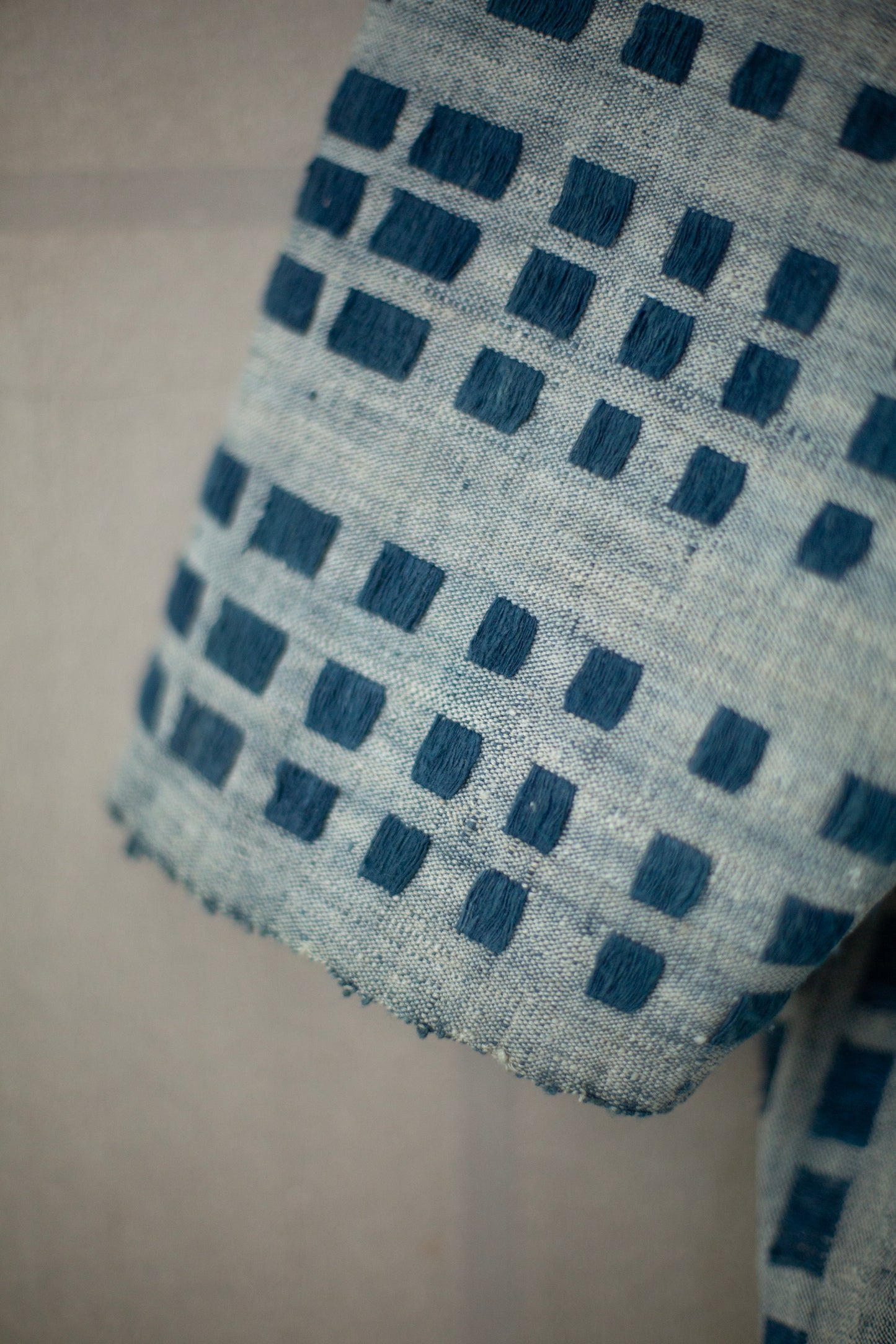 SHIRT#109 - HANDWOVEN INDIGO DASHES
