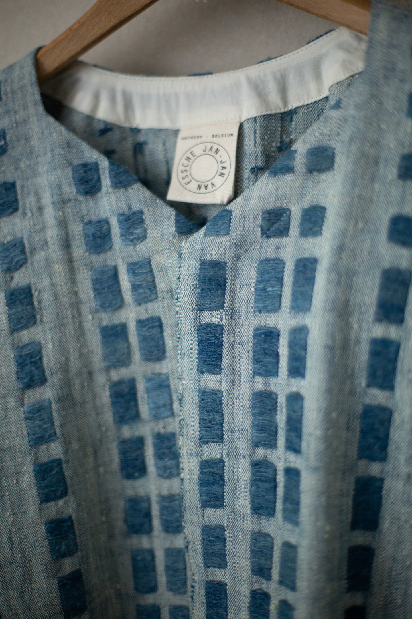 SHIRT#109 - HANDWOVEN INDIGO DASHES