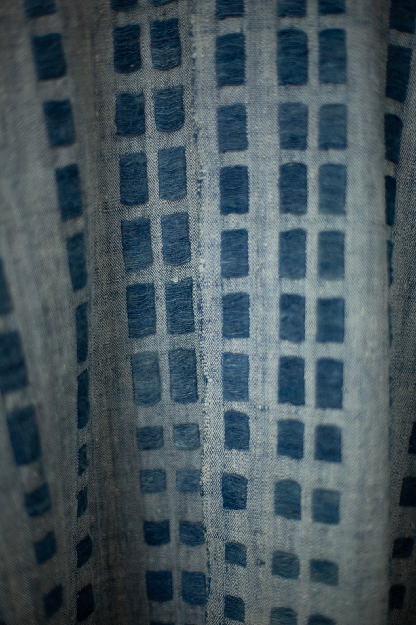SHIRT#109 - HANDWOVEN INDIGO DASHES