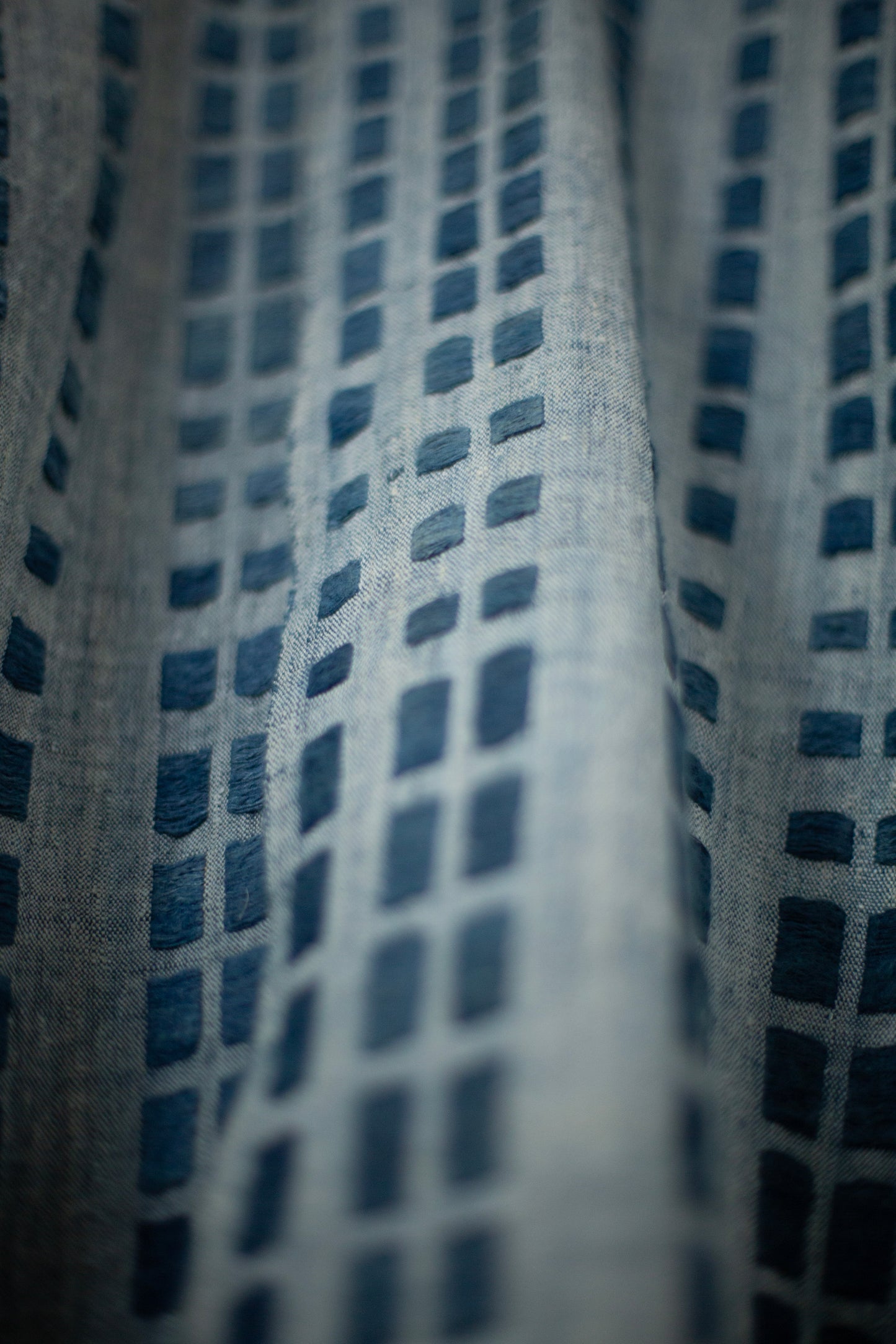SHIRT#109 - HANDWOVEN INDIGO DASHES