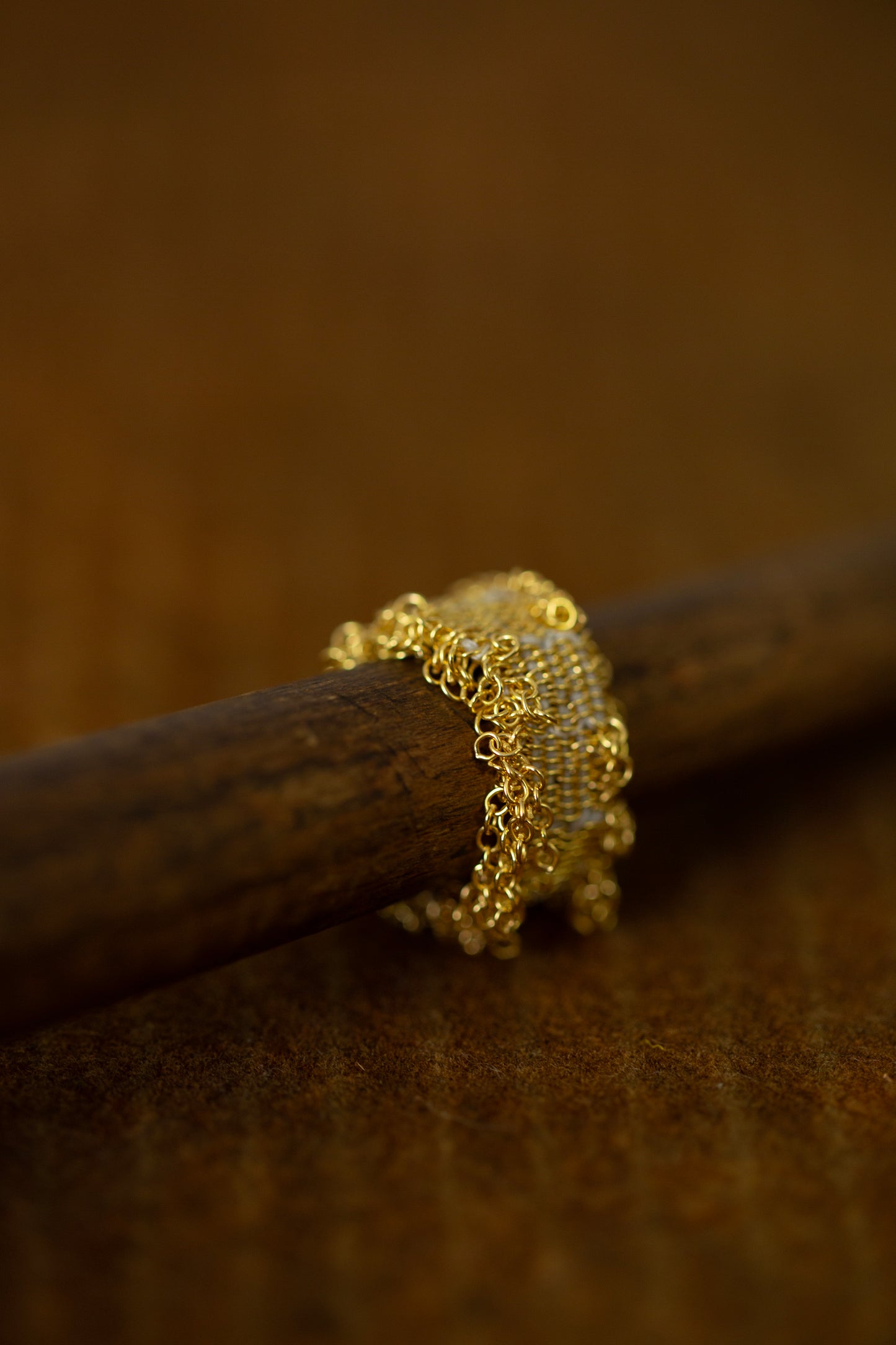Wide Hand Woven Ring