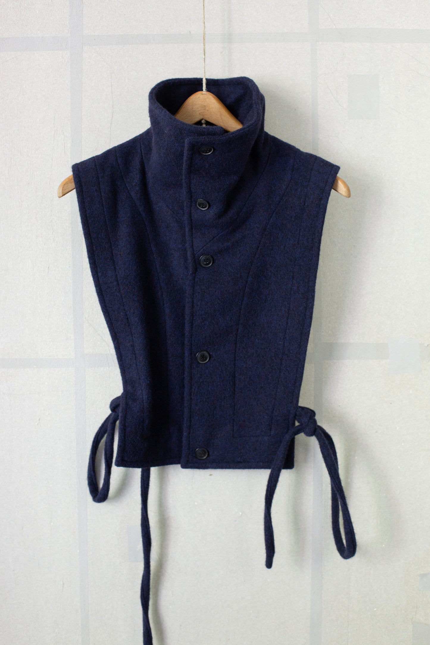 COLLAR PIECE#2 - BRUSHED ALPACA WOOL MIDNIGHT