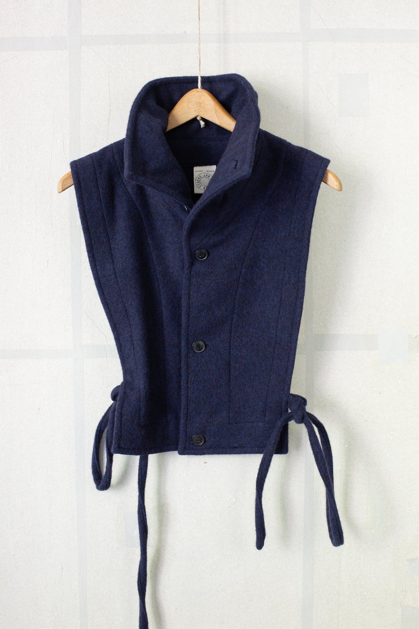 COLLAR PIECE#2 - BRUSHED ALPACA WOOL MIDNIGHT