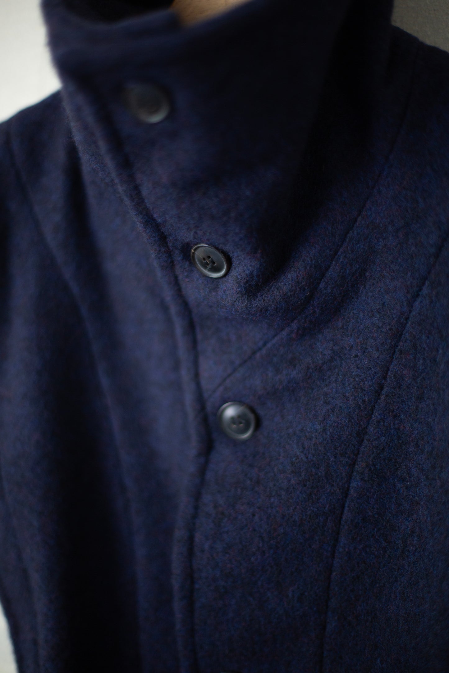 COLLAR PIECE#2 - BRUSHED ALPACA WOOL MIDNIGHT
