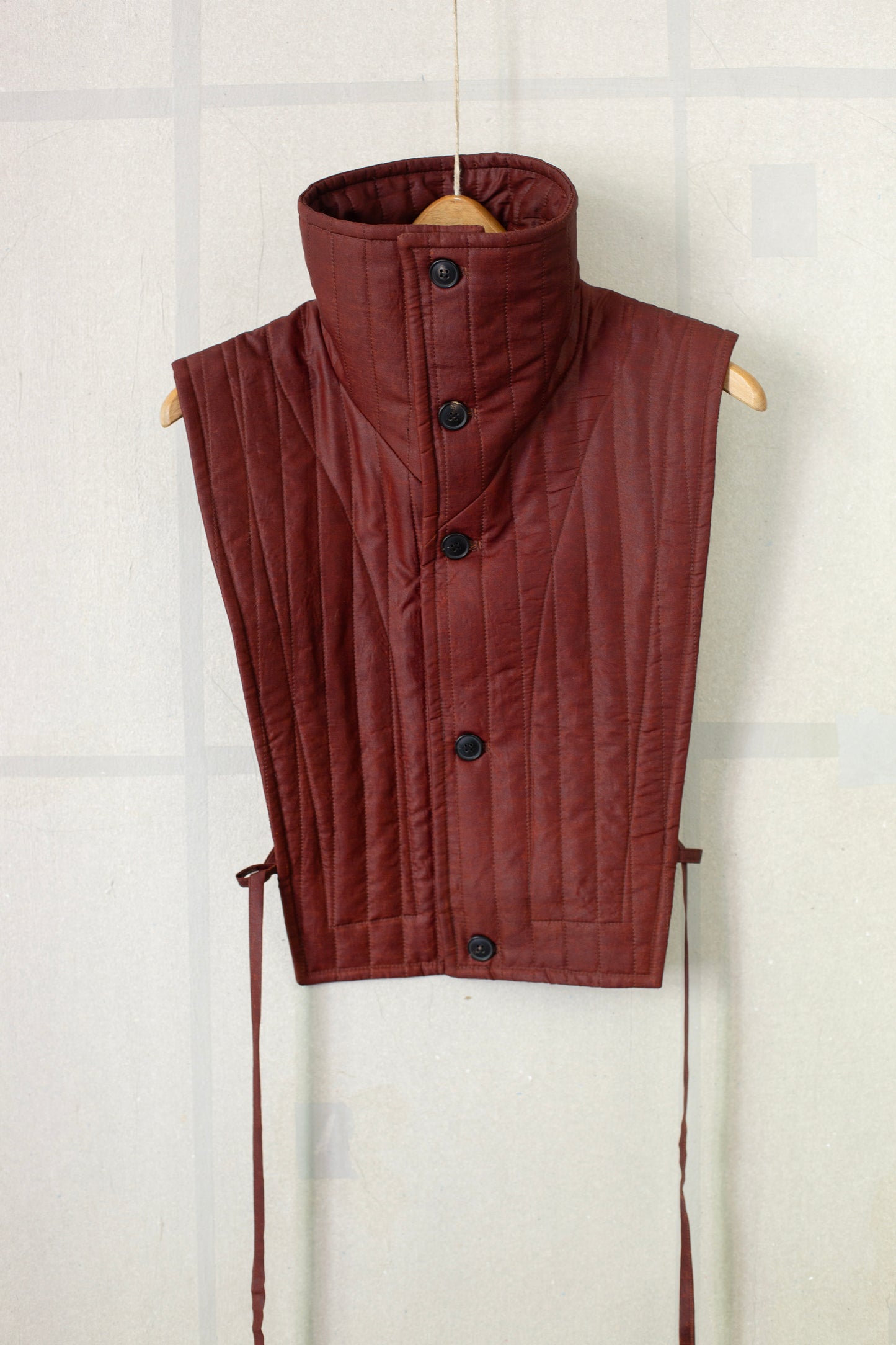 COLLAR PIECE#2 - SHULIANG SILK PADDED OXBLOOD