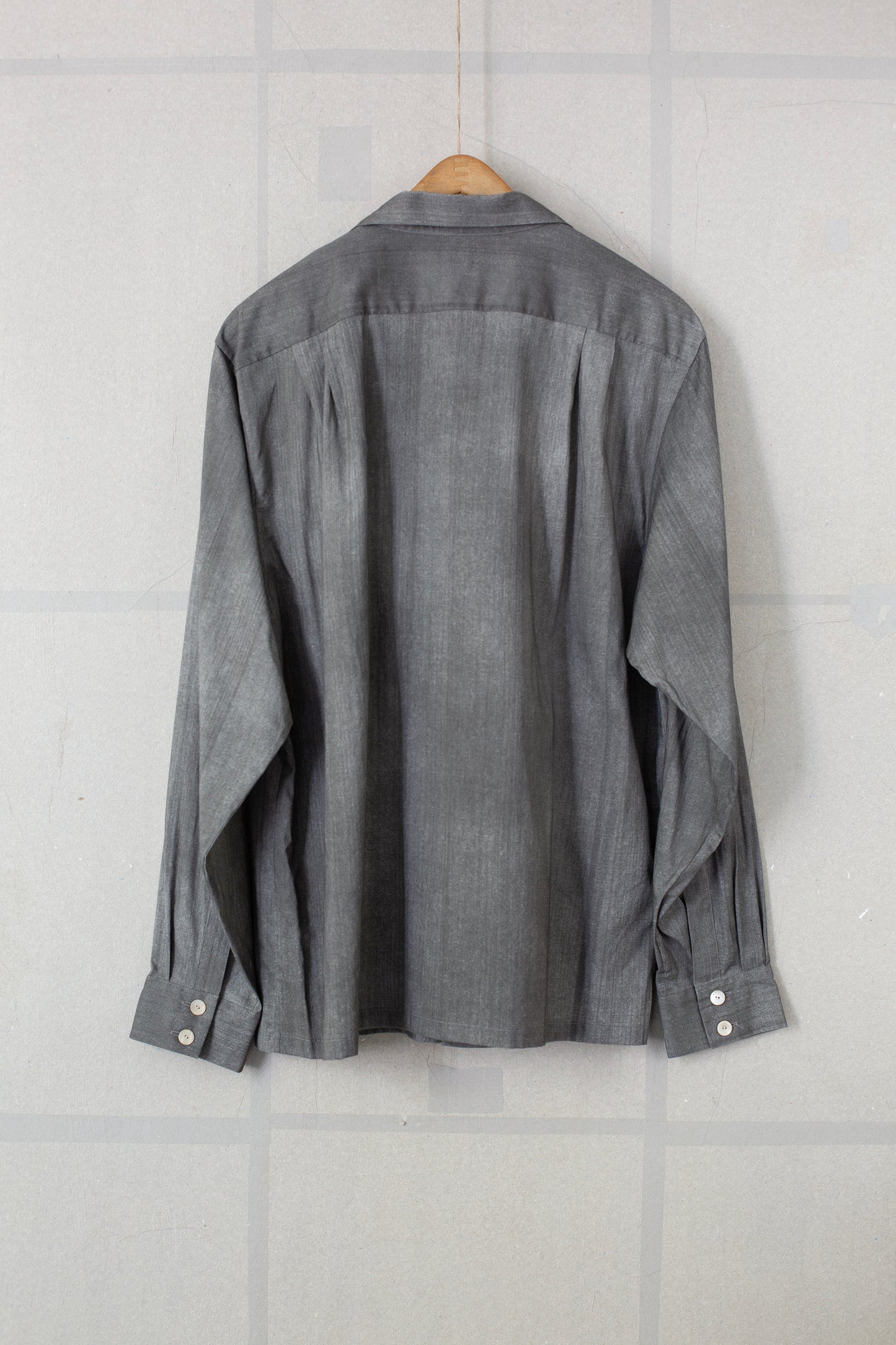 Hand drawn sumi Italian collar shirt