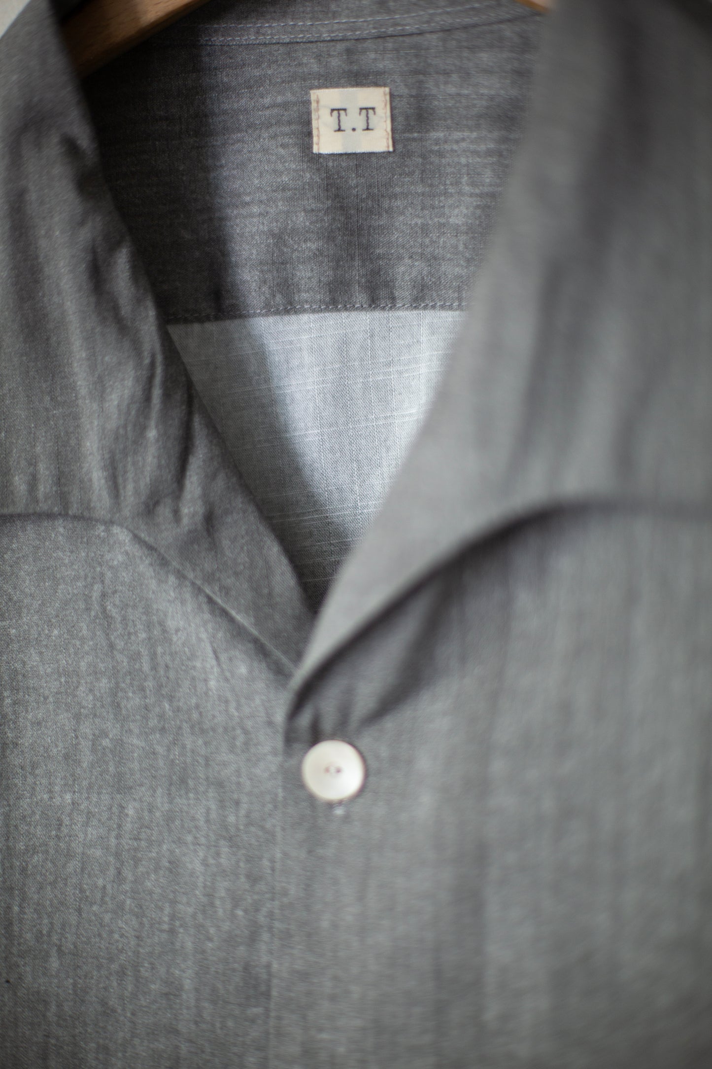 Hand drawn sumi Italian collar shirt