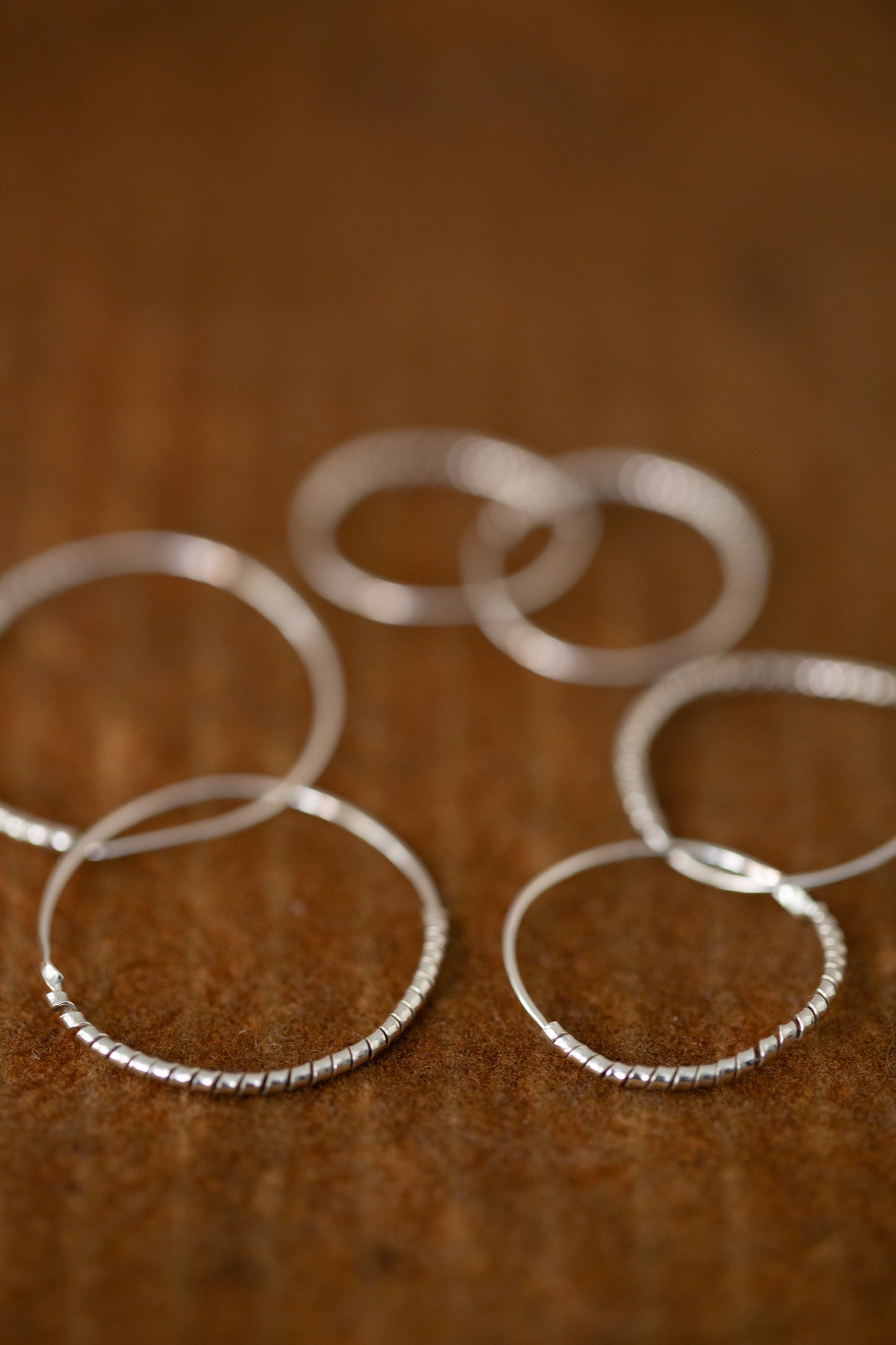 Pair Of Silver Hand Forged Earrings spiral - small