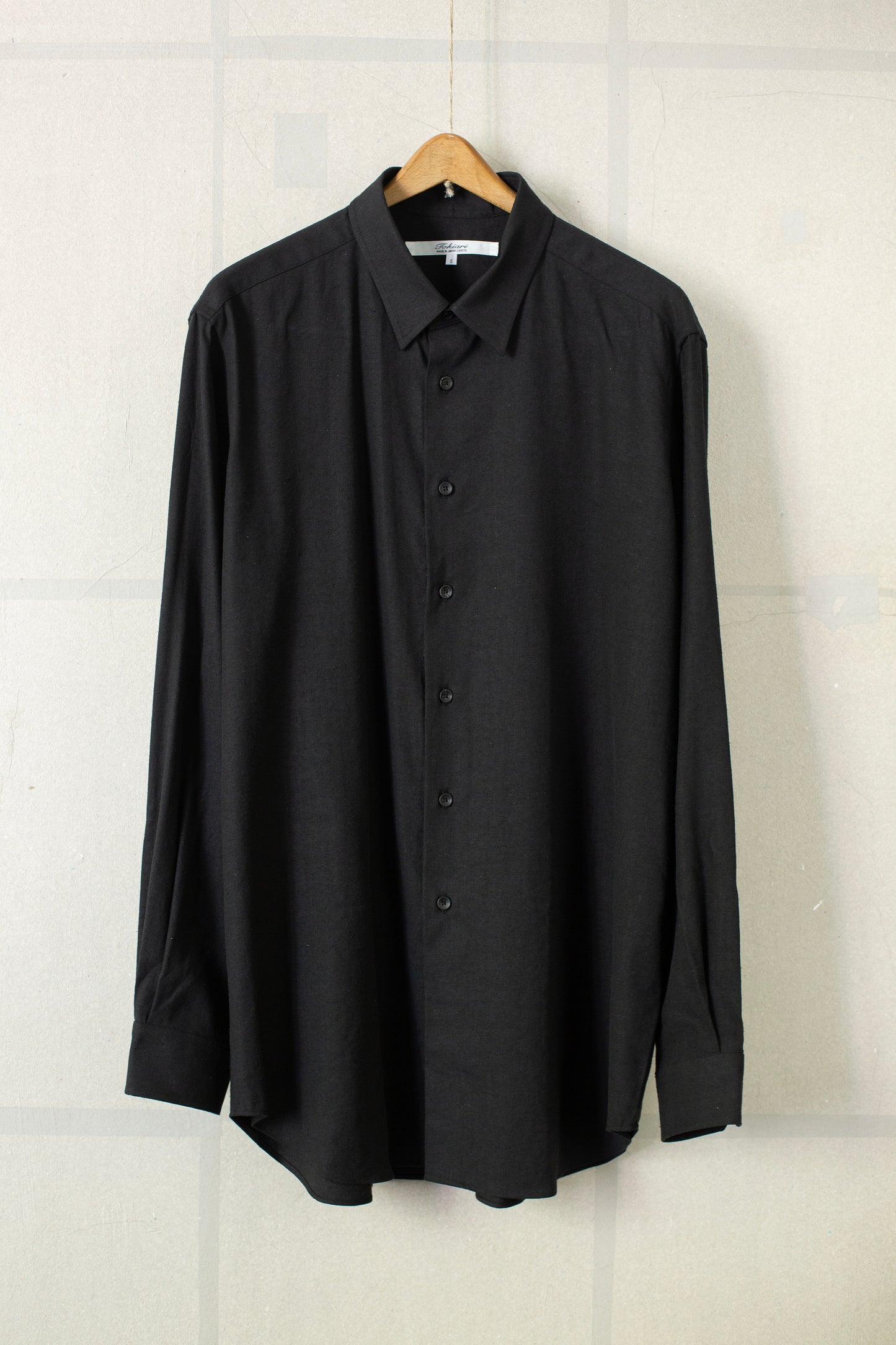 Black silk hemp classic shirt