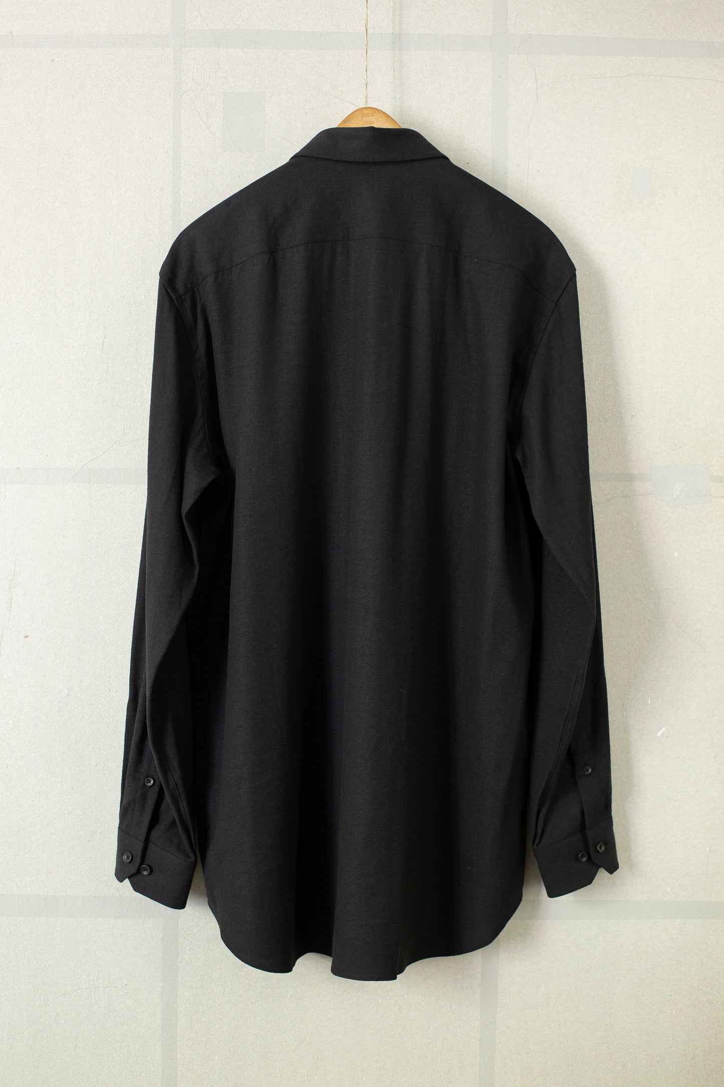 Black silk hemp classic shirt