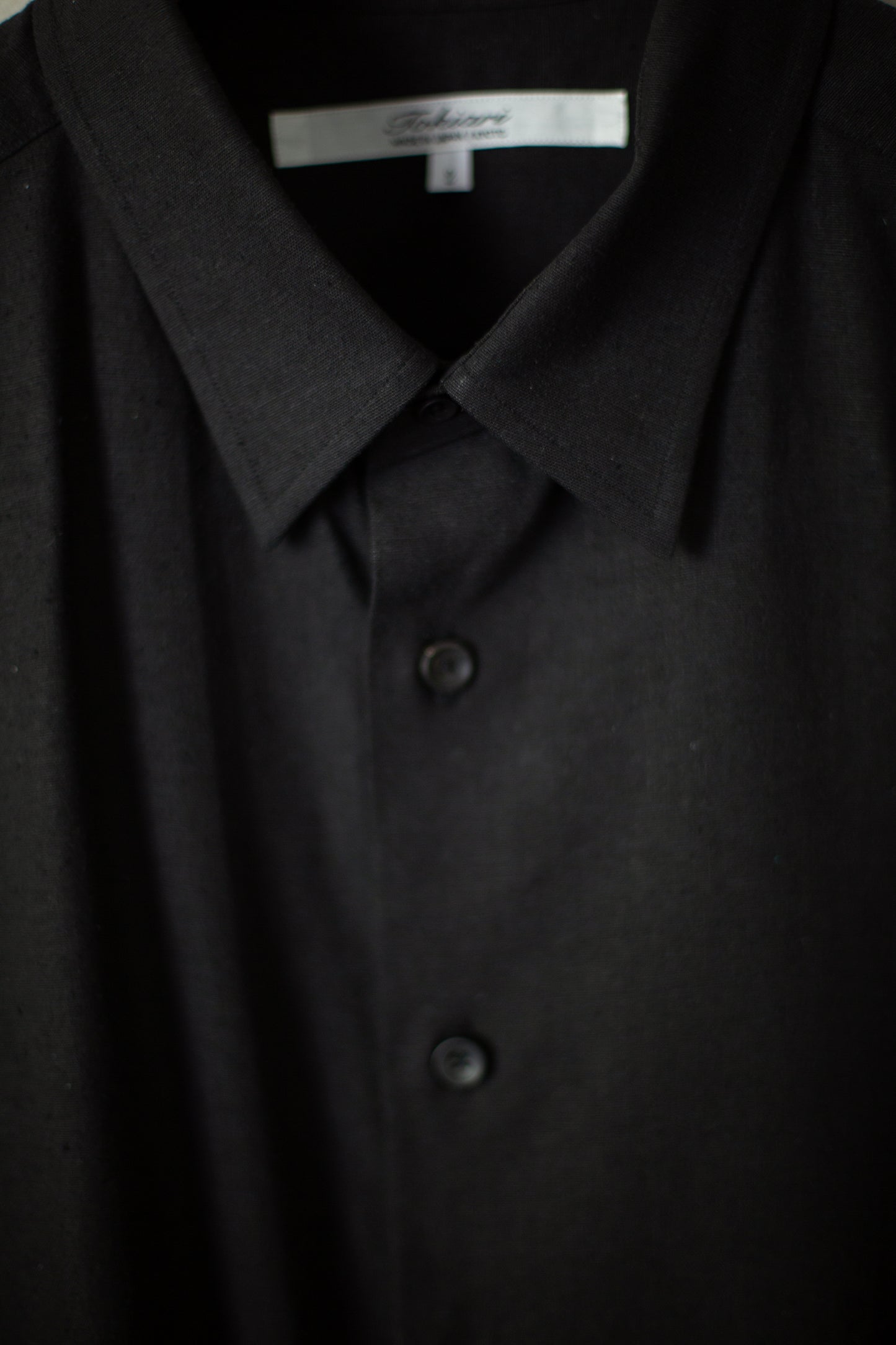 Black silk hemp classic shirt