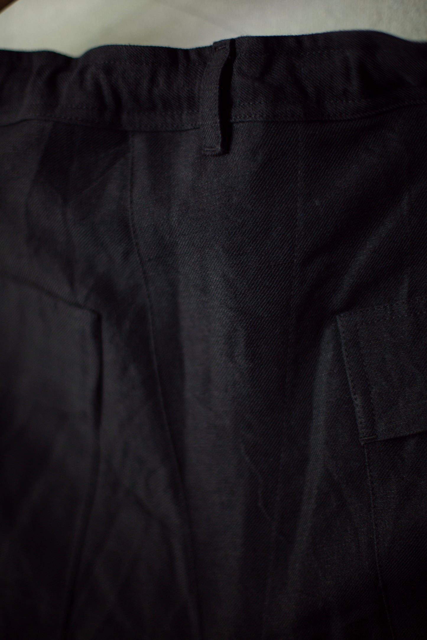 TROUSERS#72 - LINEN WOOL TWILL PITCH BLACK