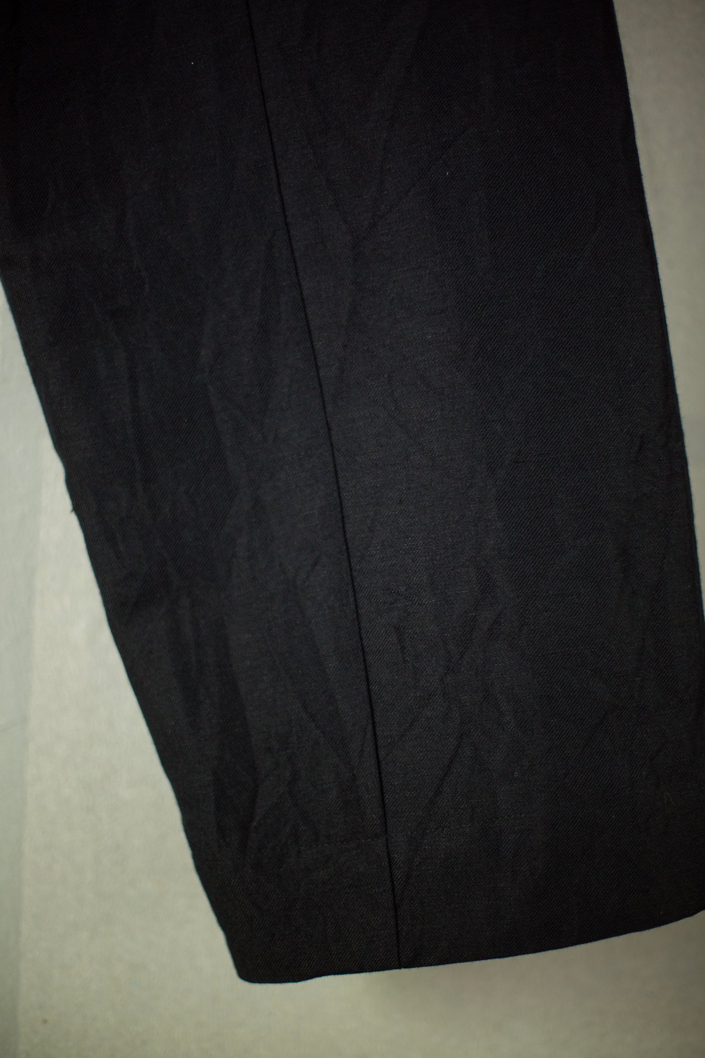 TROUSERS#72 - LINEN WOOL TWILL PITCH BLACK