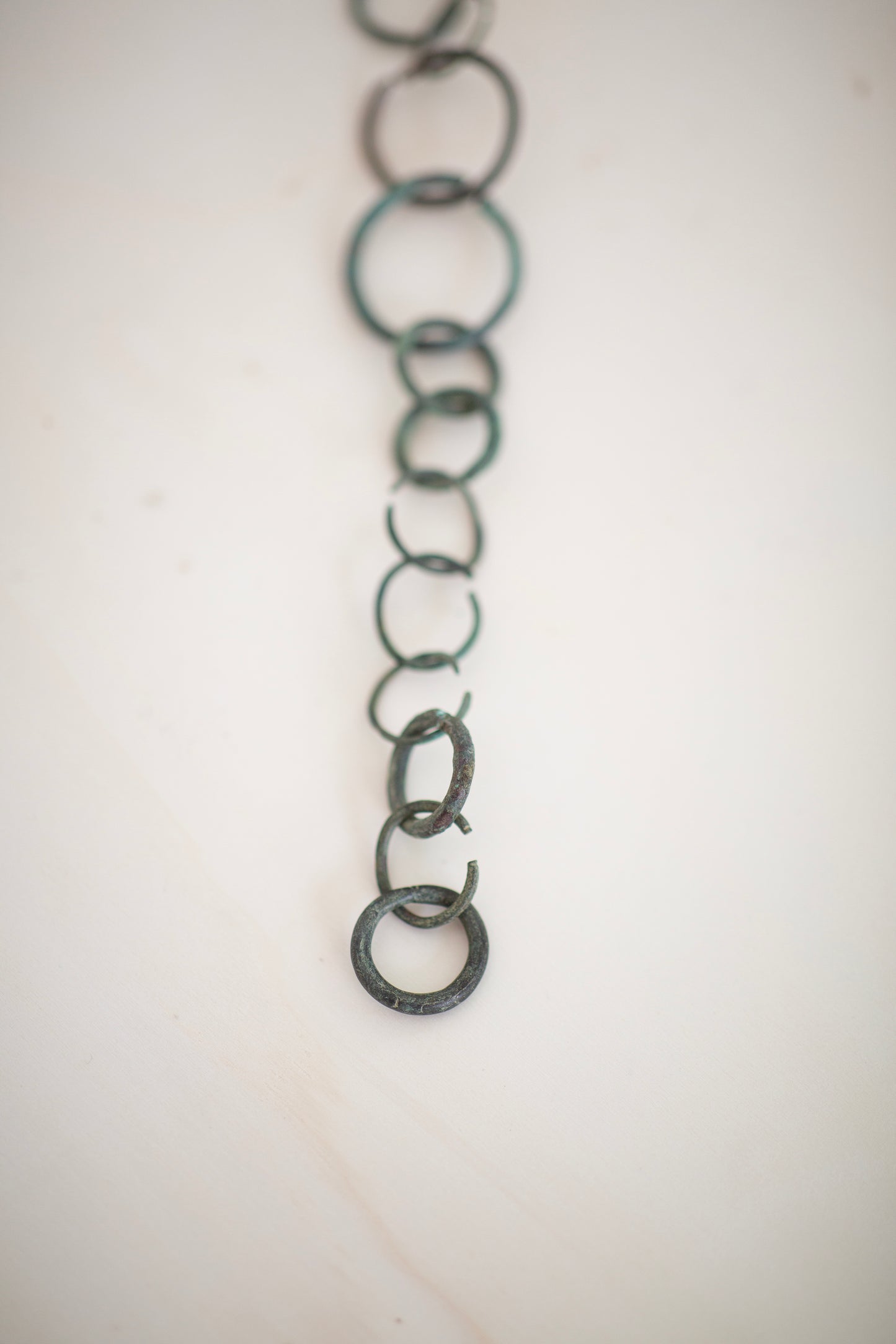 Set of Nigerian antique oxidized bronze chain links