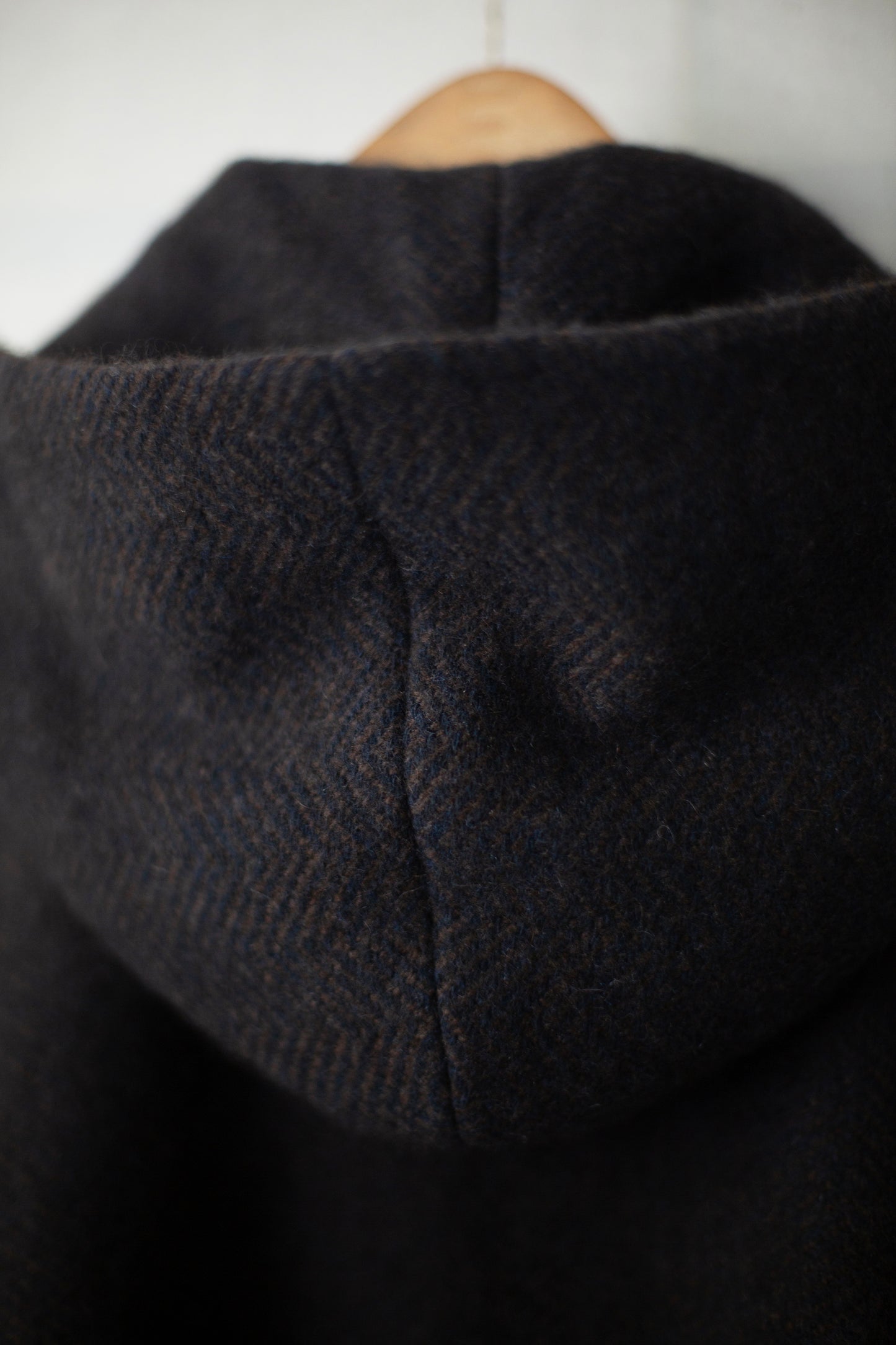 Navy & Natural Yak Brown Hooded Cape