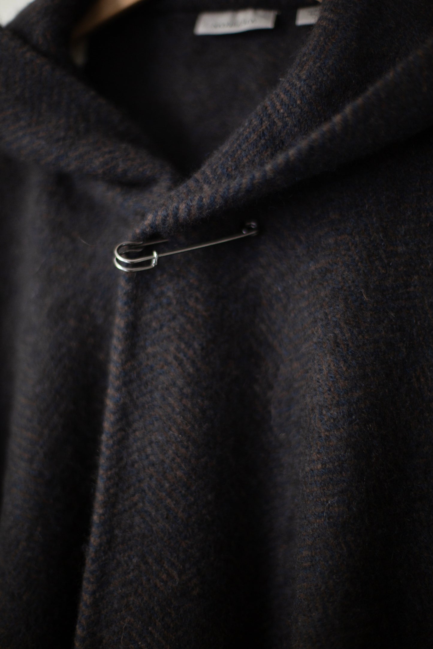 Navy & Natural Yak Brown Hooded Cape