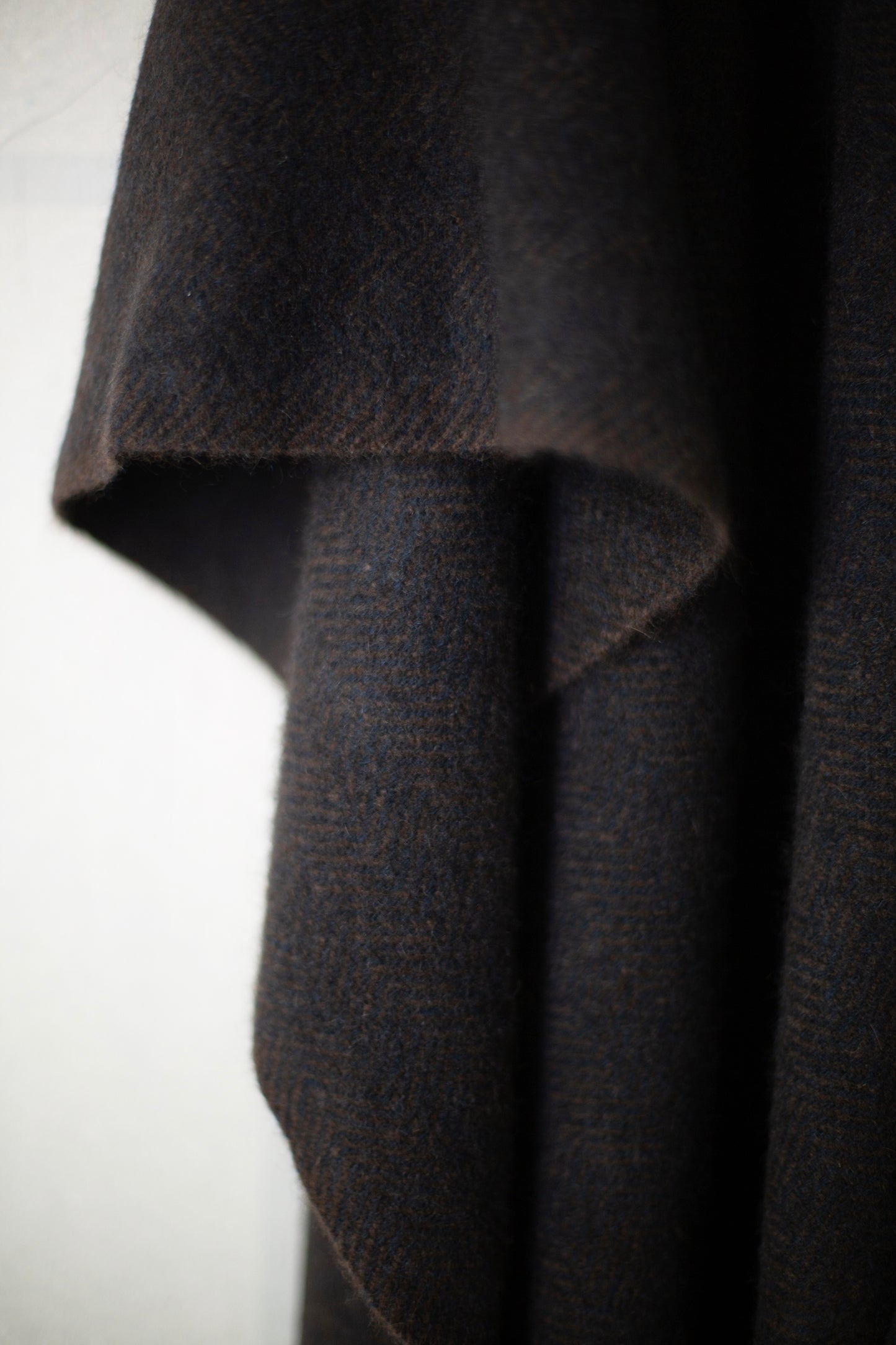 Navy & Natural Yak Brown Hooded Cape