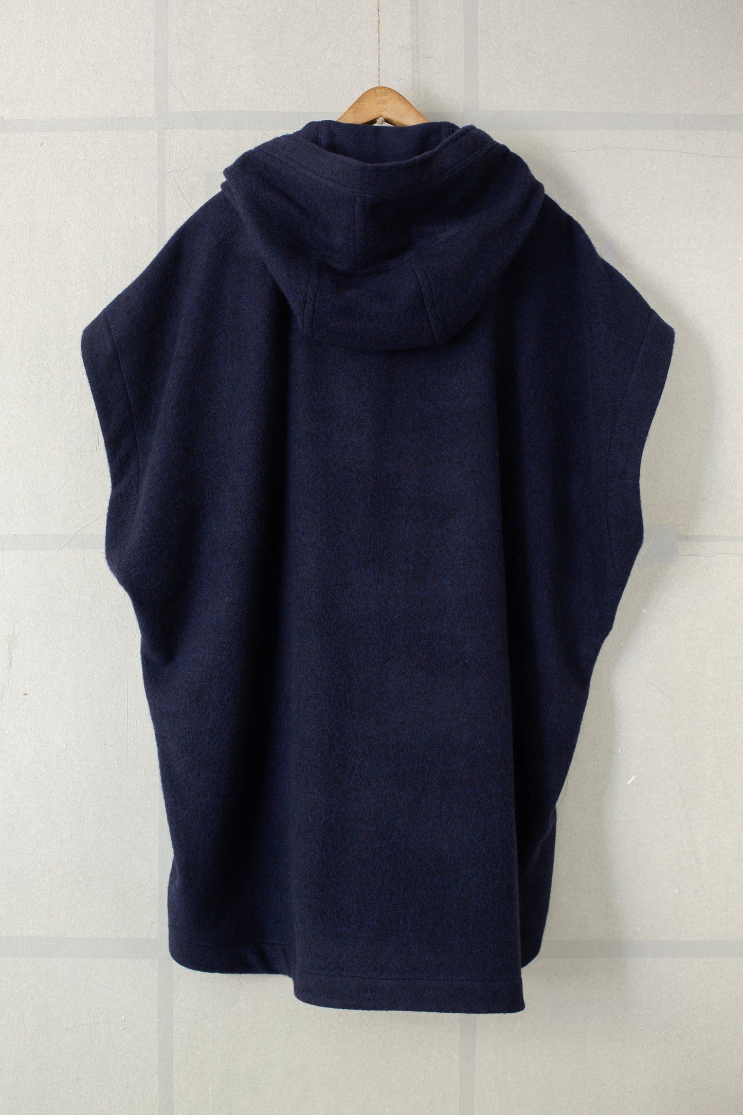 CAPE#5 - BRUSHED ALPACA WOOL MIDNIGHT