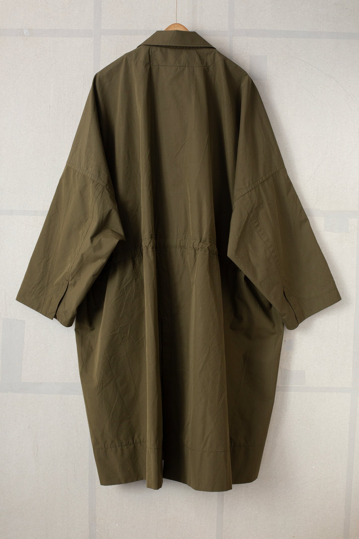 COAT#32 - COTTON SILK CANVAS ARMY GREEN
