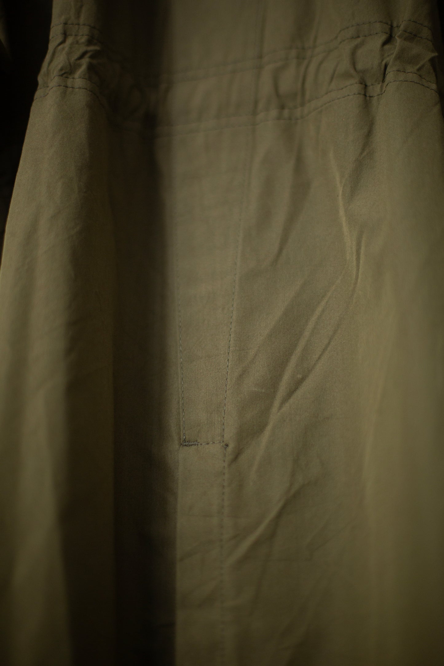 COAT#32 - COTTON SILK CANVAS ARMY GREEN
