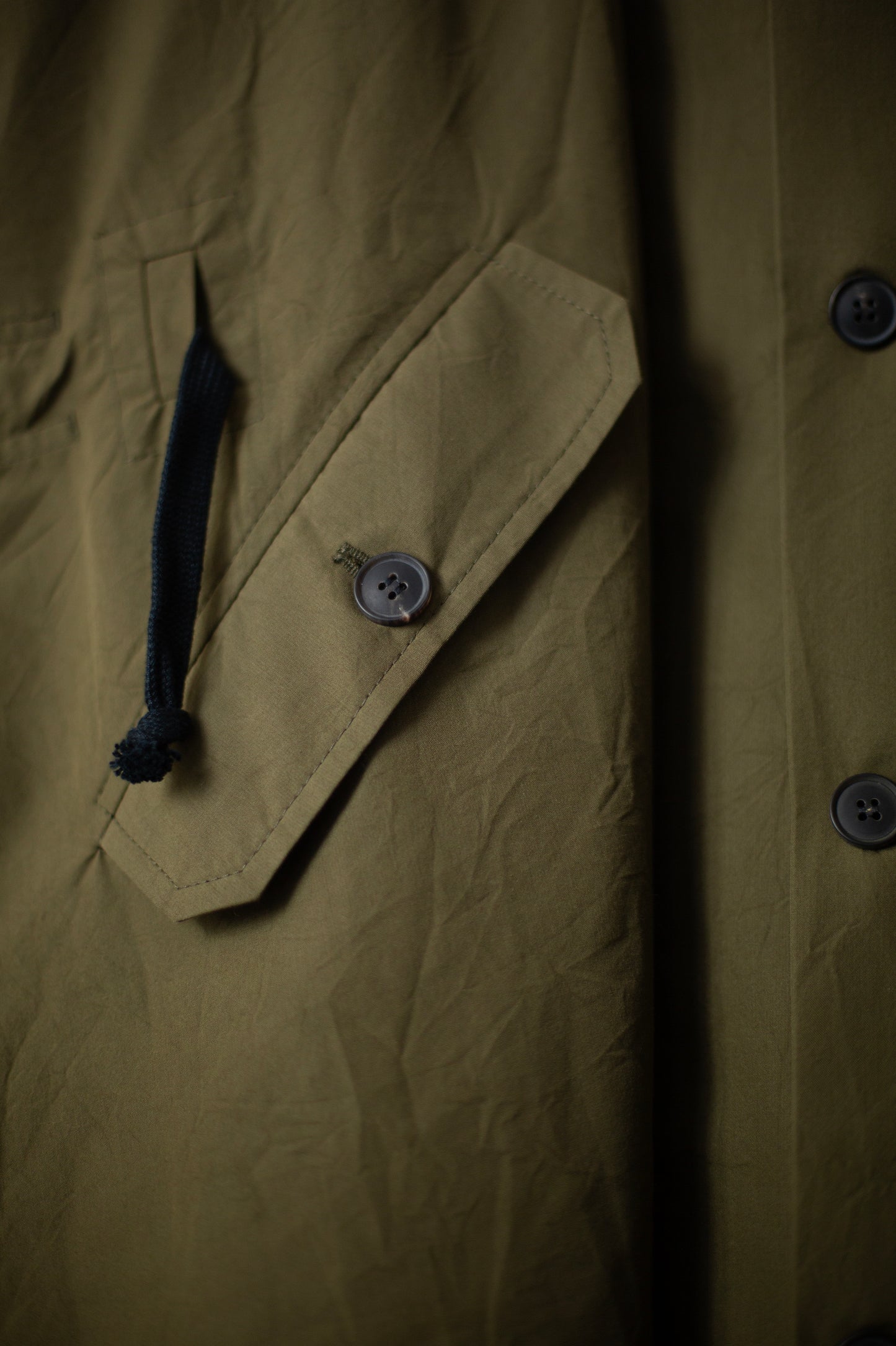 COAT#32 - COTTON SILK CANVAS ARMY GREEN