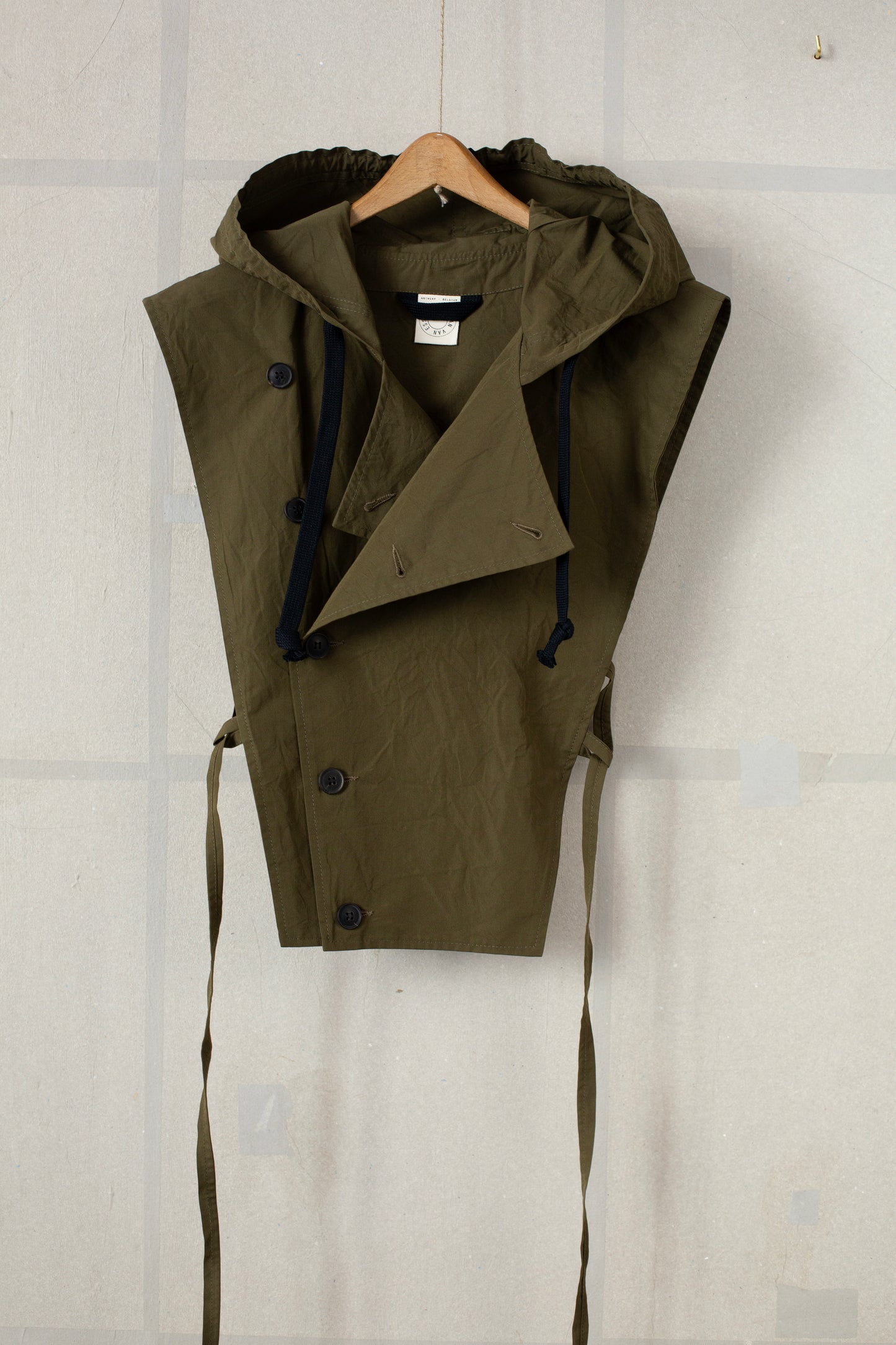 HOODPIECE#1 - COTTON SILK CANVAS ARMY GREEN