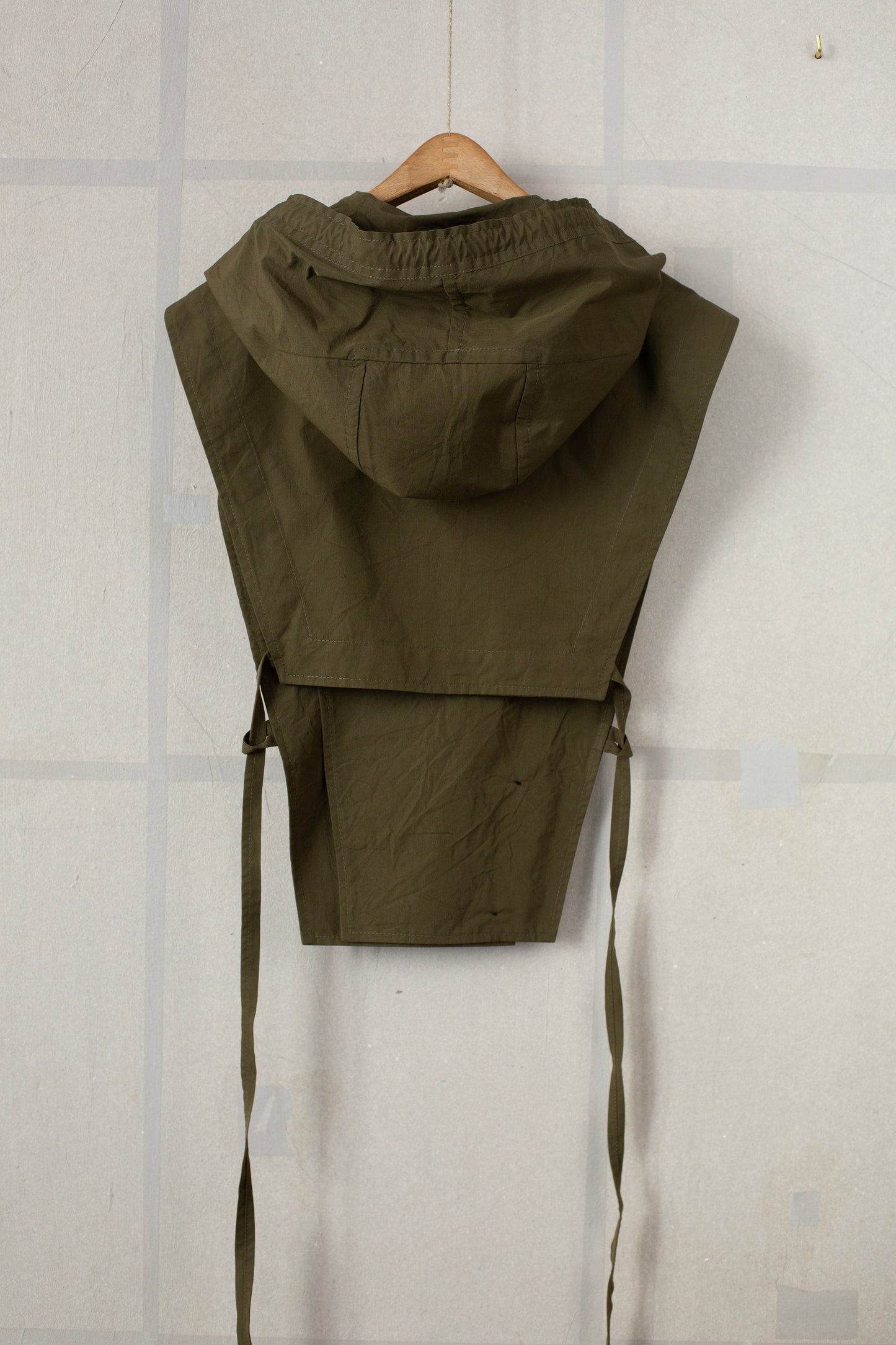 HOODPIECE#1 - COTTON SILK CANVAS ARMY GREEN