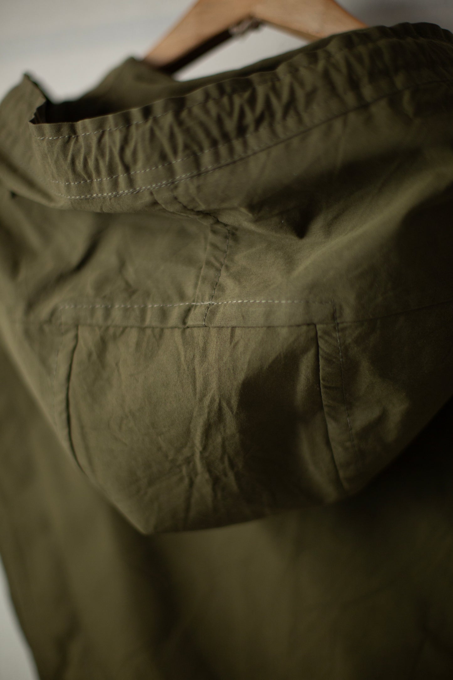 HOODPIECE#1 - COTTON SILK CANVAS ARMY GREEN