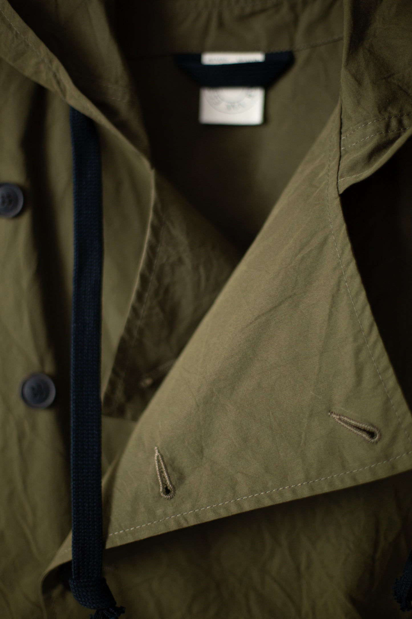 HOODPIECE#1 - COTTON SILK CANVAS ARMY GREEN