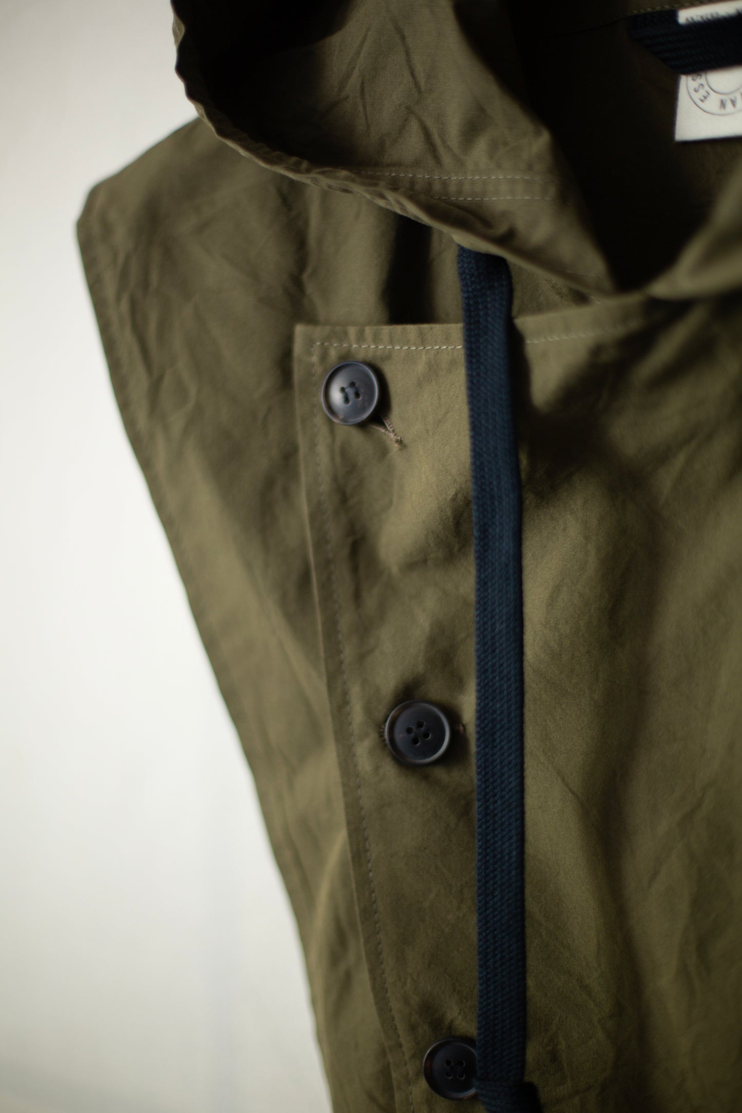 HOODPIECE#1 - COTTON SILK CANVAS ARMY GREEN