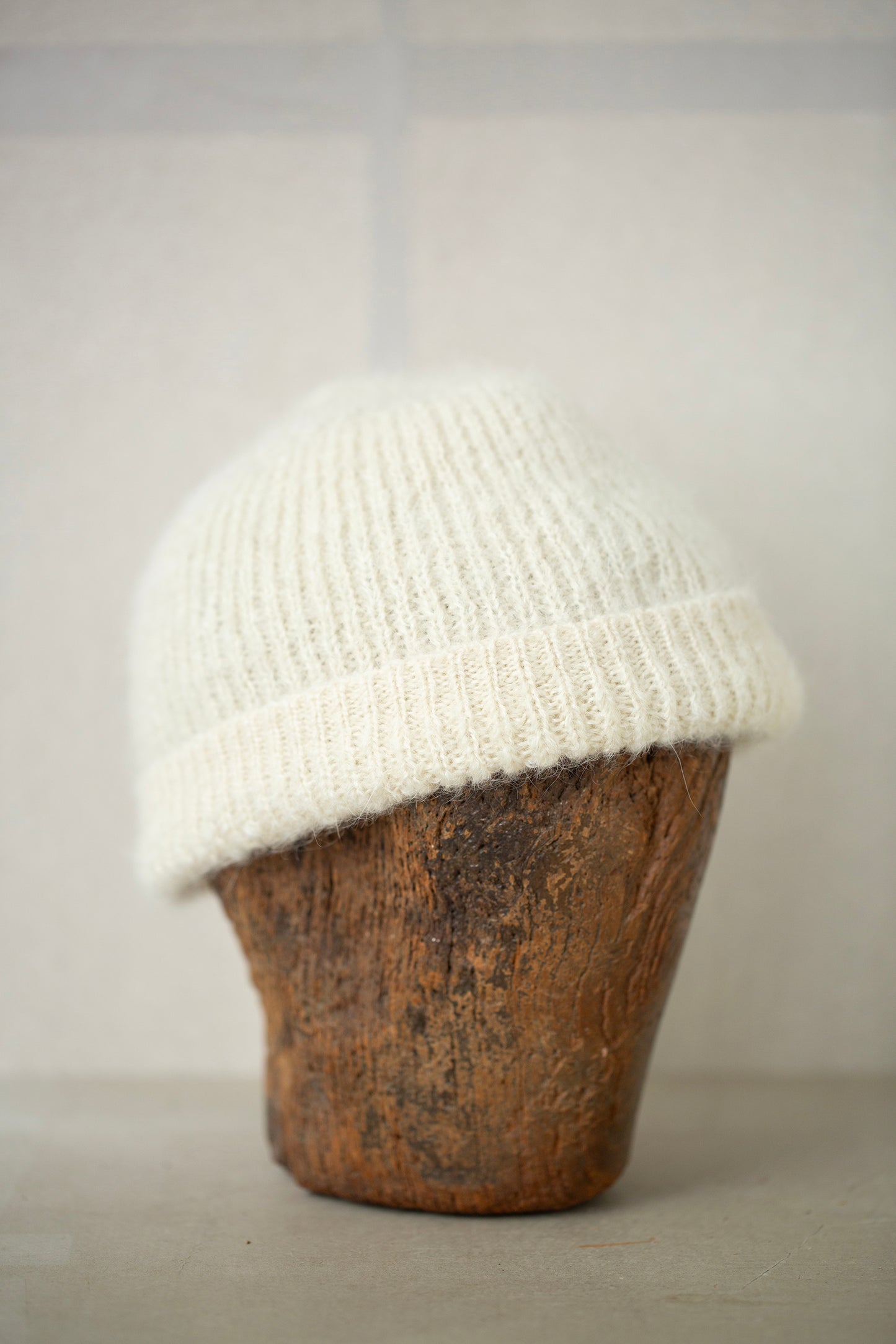 BEANIE#5 - GOAT MOHAIR NATURAL