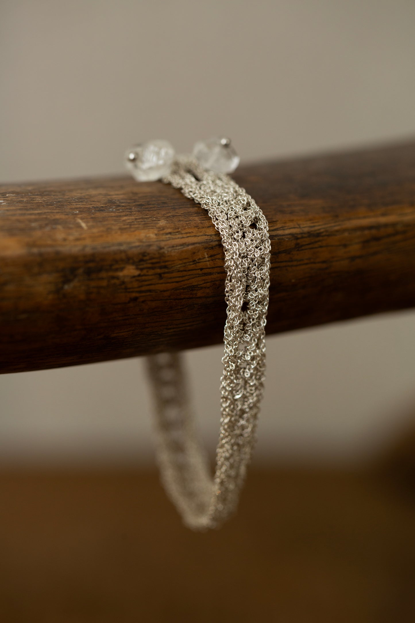 crochet silver chain bracelet