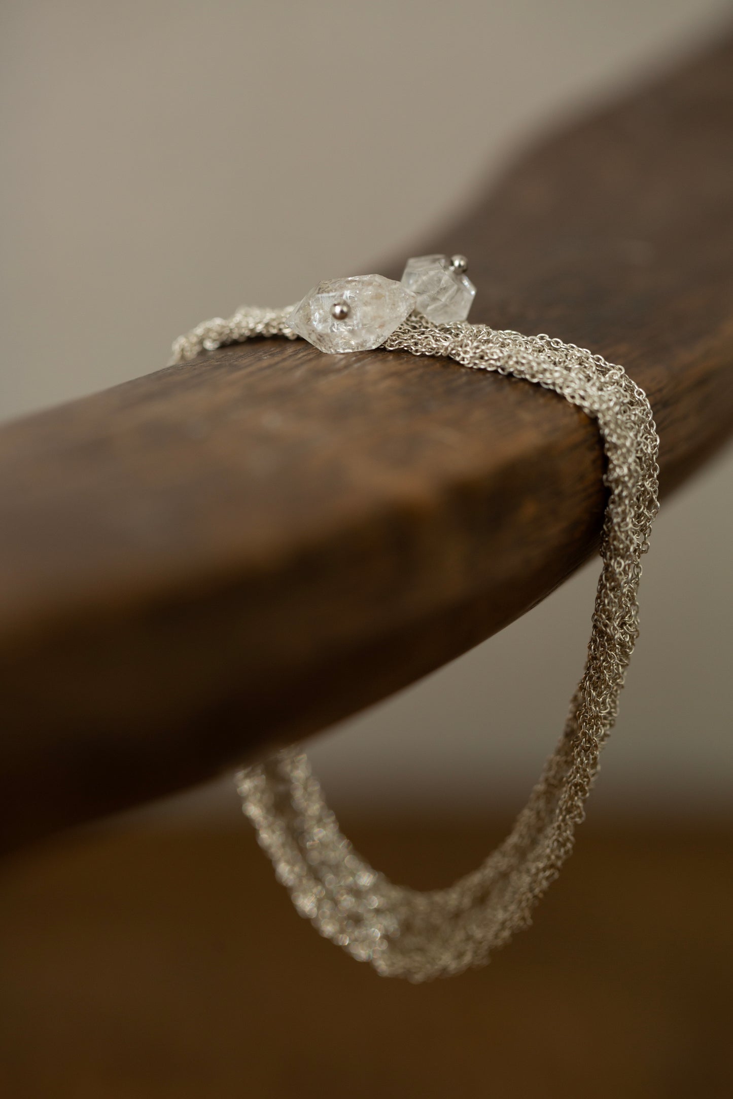 crochet silver chain bracelet