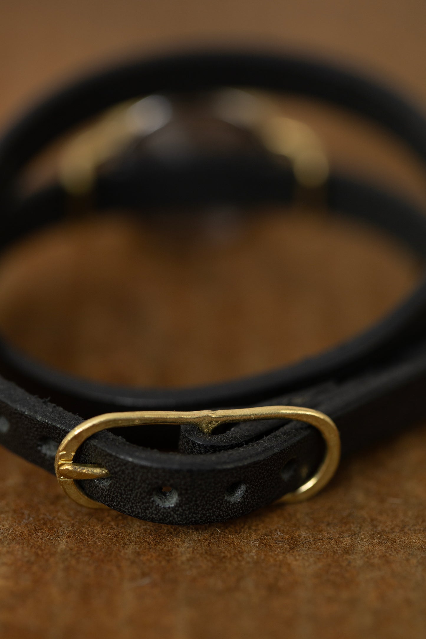 Small double wrist wrap brass watch
