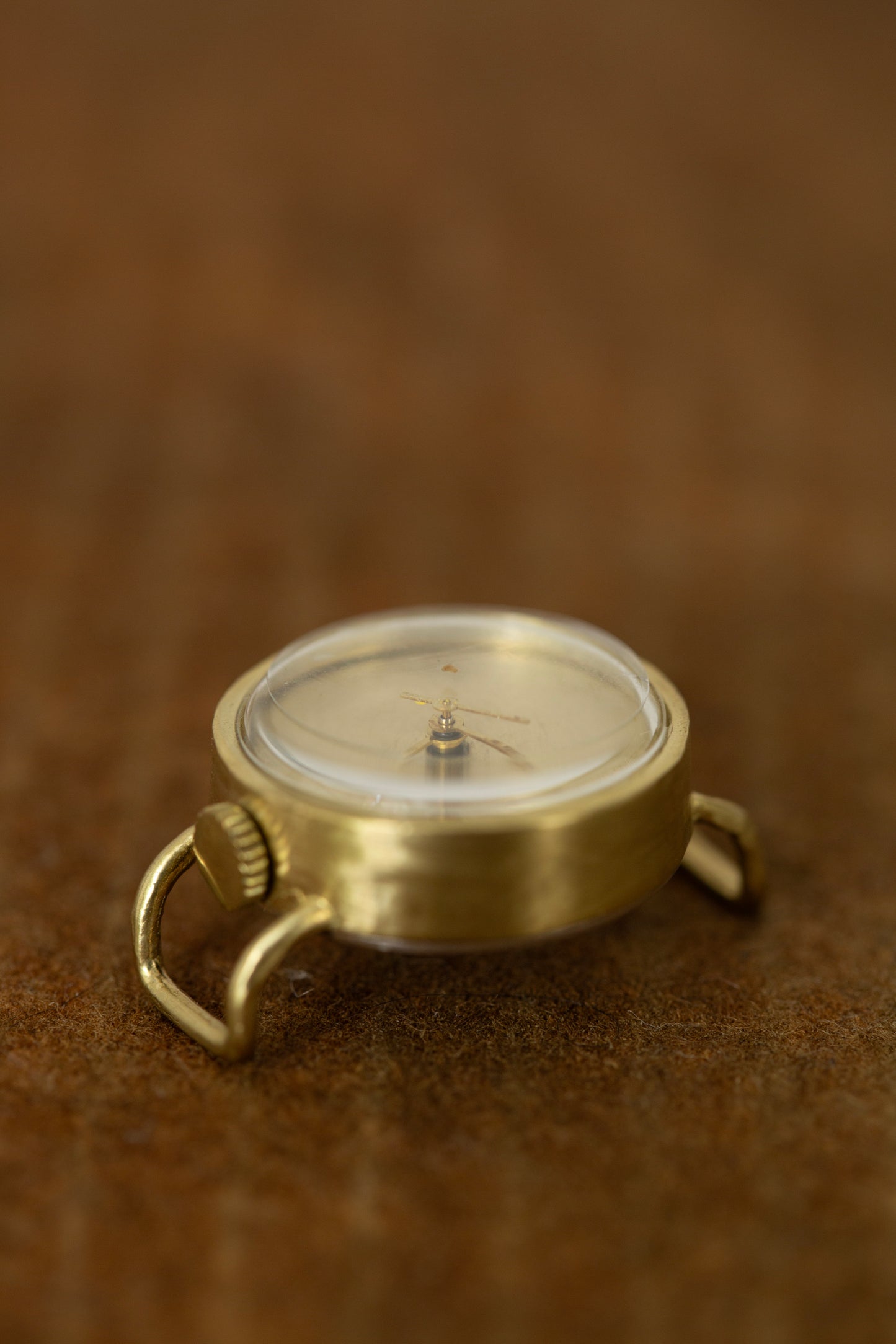 Small double wrist wrap brass watch