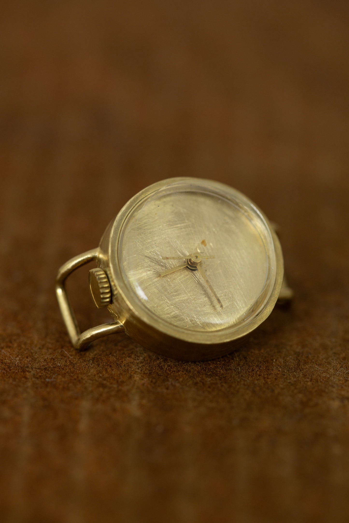 Small double wrist wrap brass watch