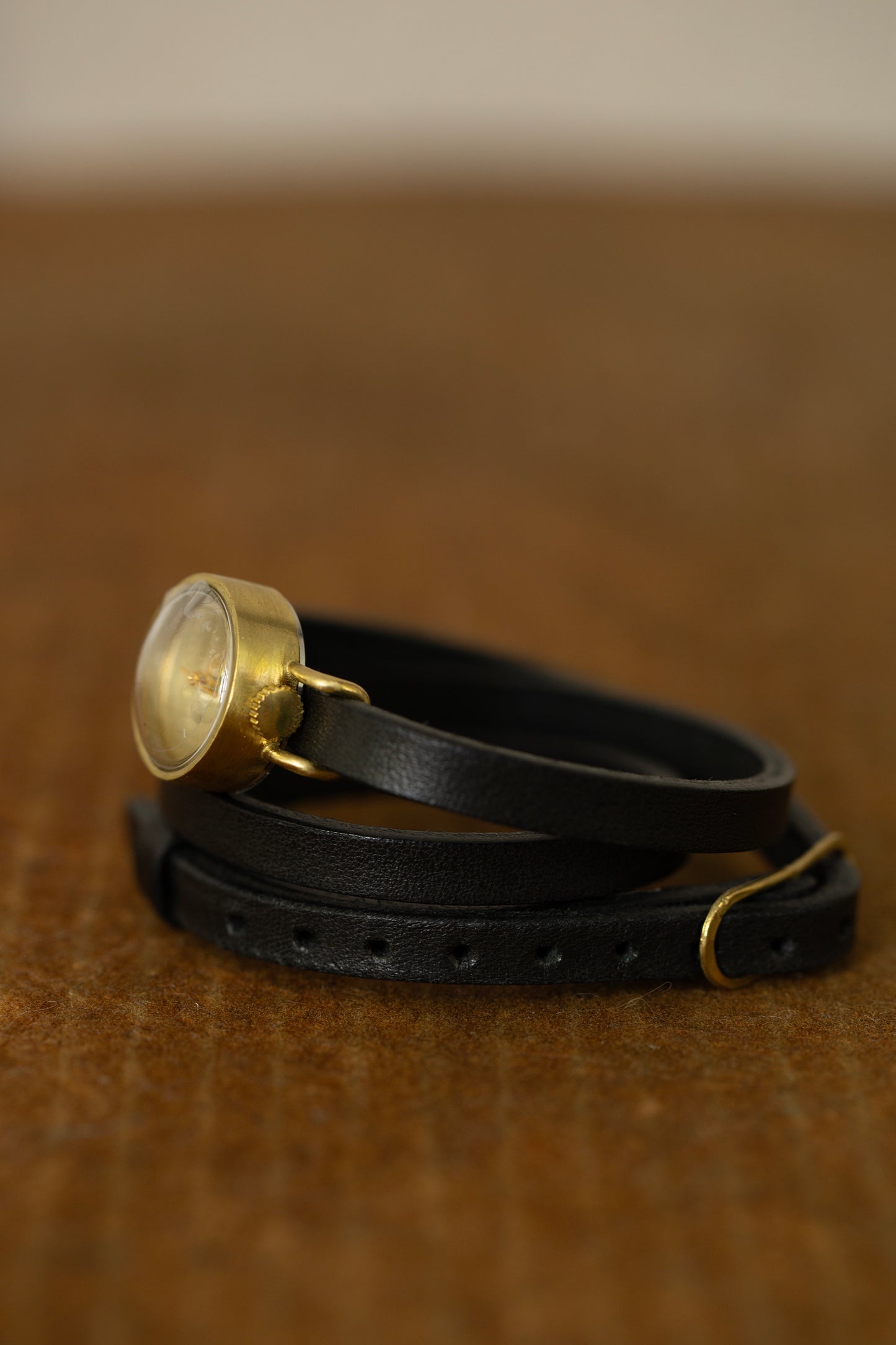 Extra small tripple wrist wrap brass watch