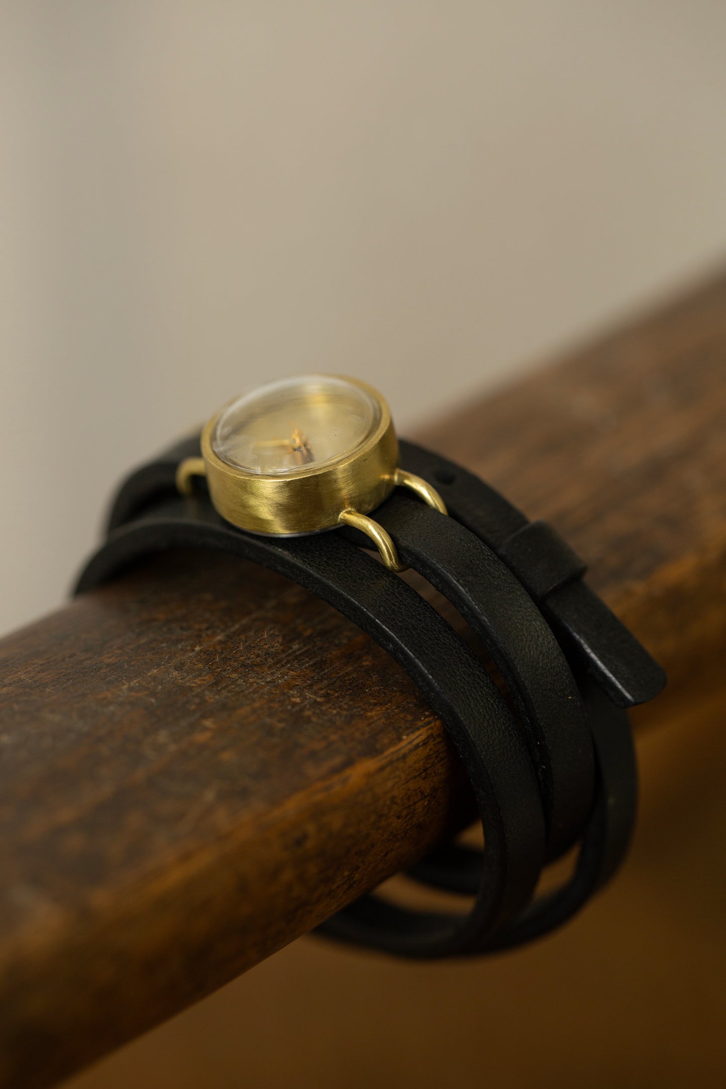Extra small tripple wrist wrap brass watch