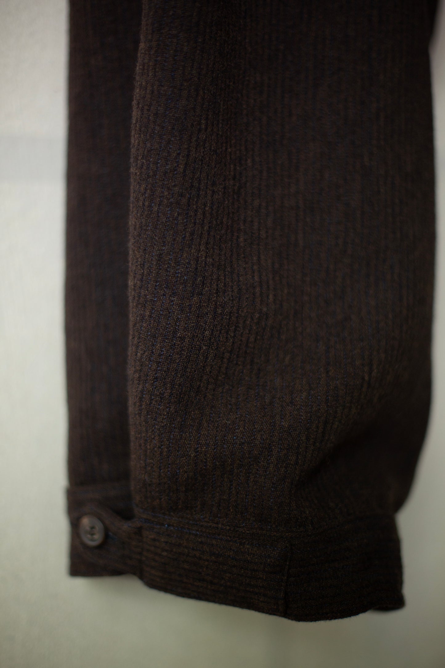 TROUSERS#87 - RIDGED LINEN WOOL EGGPLANT/INDIGO